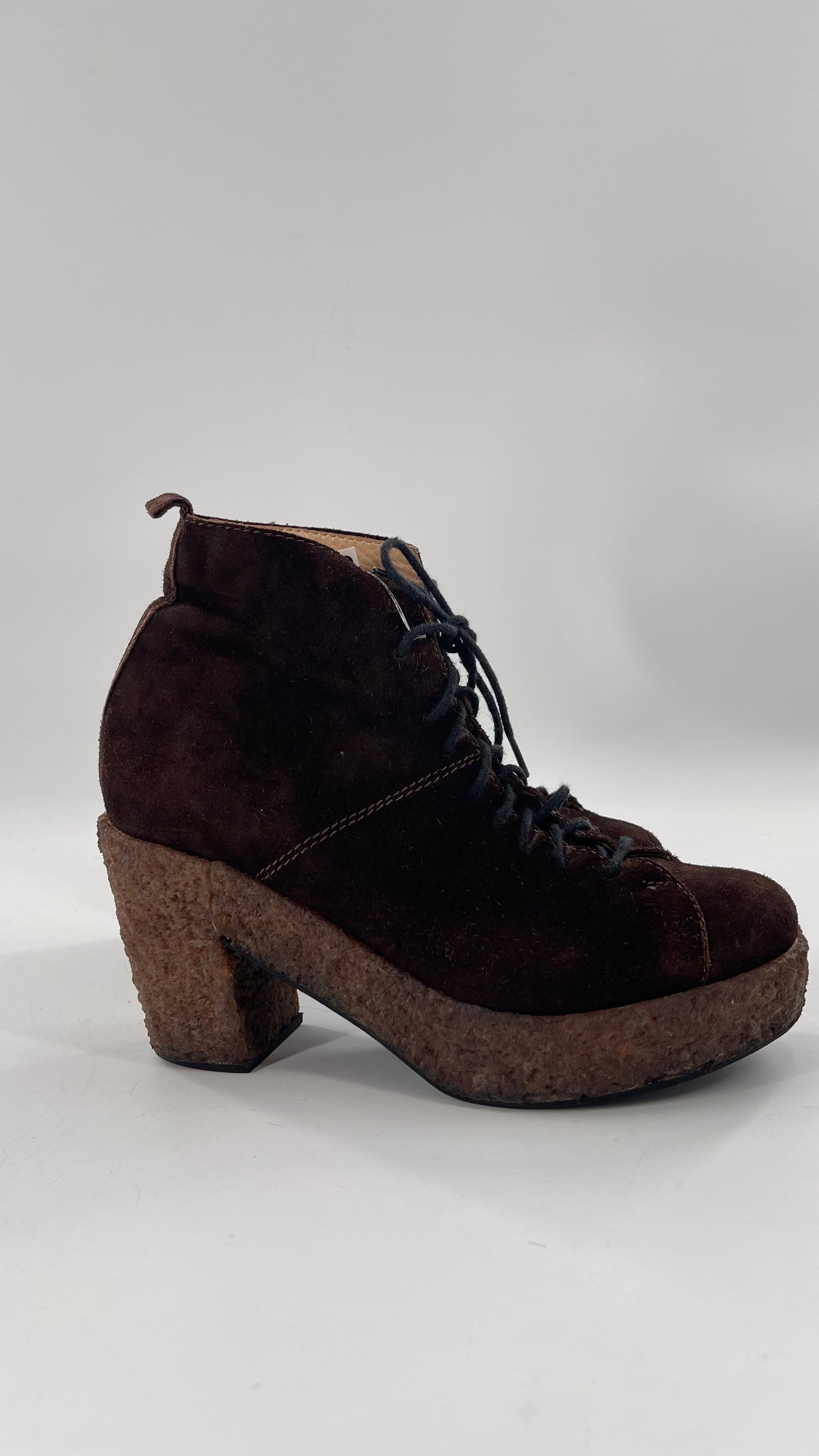 Vintage Amish Brown Lace Up Suede Boots - Apparently Size 7-71/2
