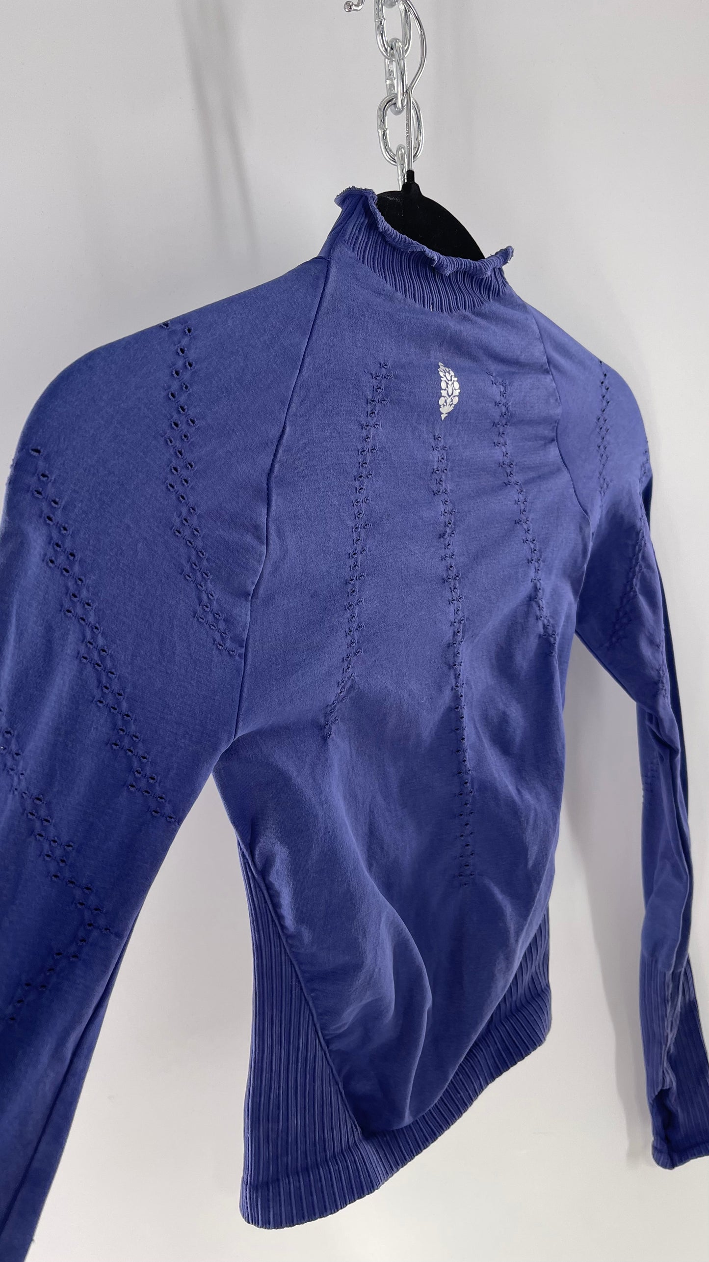 Free People Movement Spandex Perforated Purple Skim Top (XS/S)