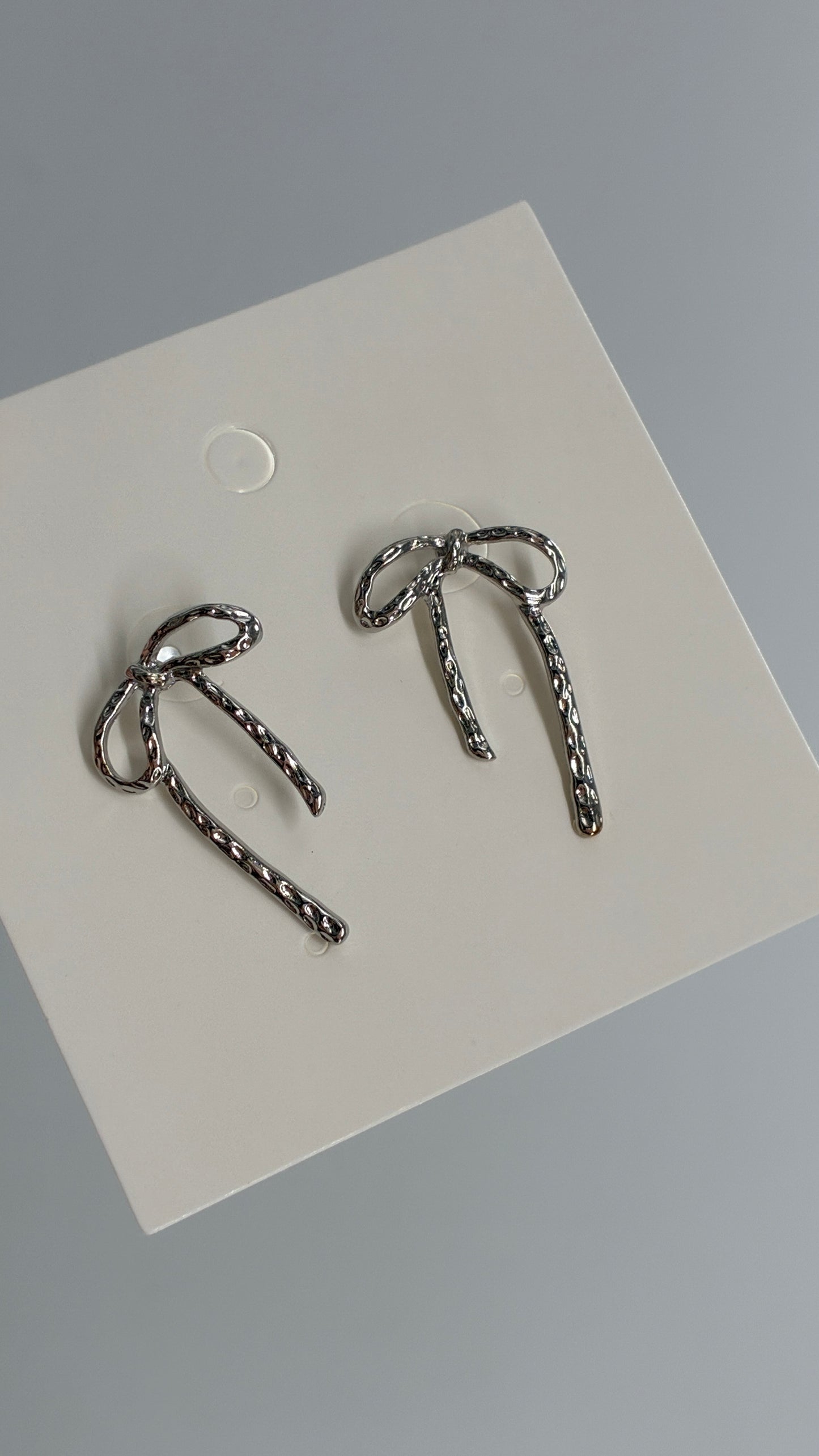 Silver Bow Earrings