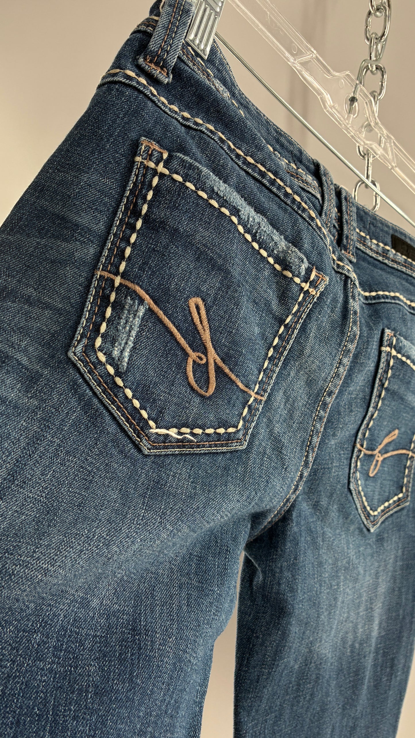 Vintage BEBE Low Rise Bootcut Jeans with Contrast Stitch (27)