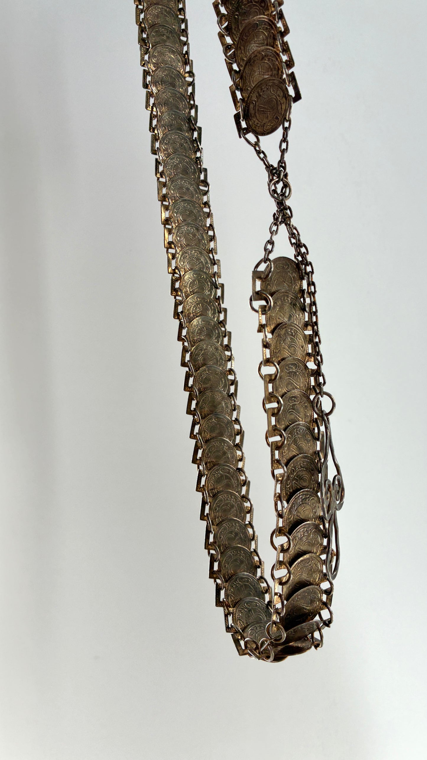 Vintage Bronze Coin Chainlink Belt
