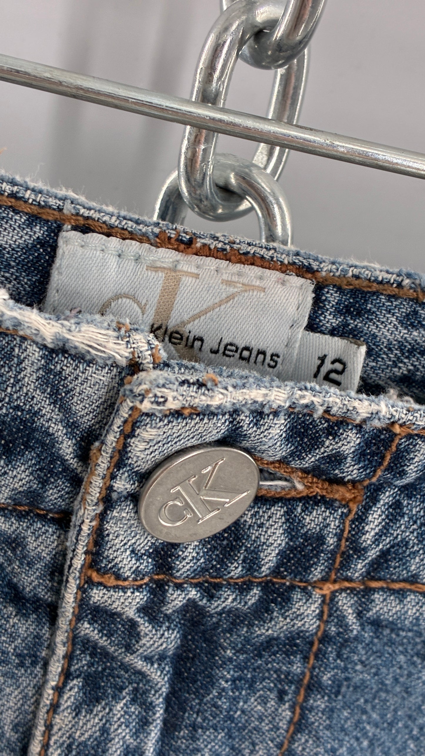 Vintage CALVIN KLEIN Denim Cargo Skirt Low Waisted (12)