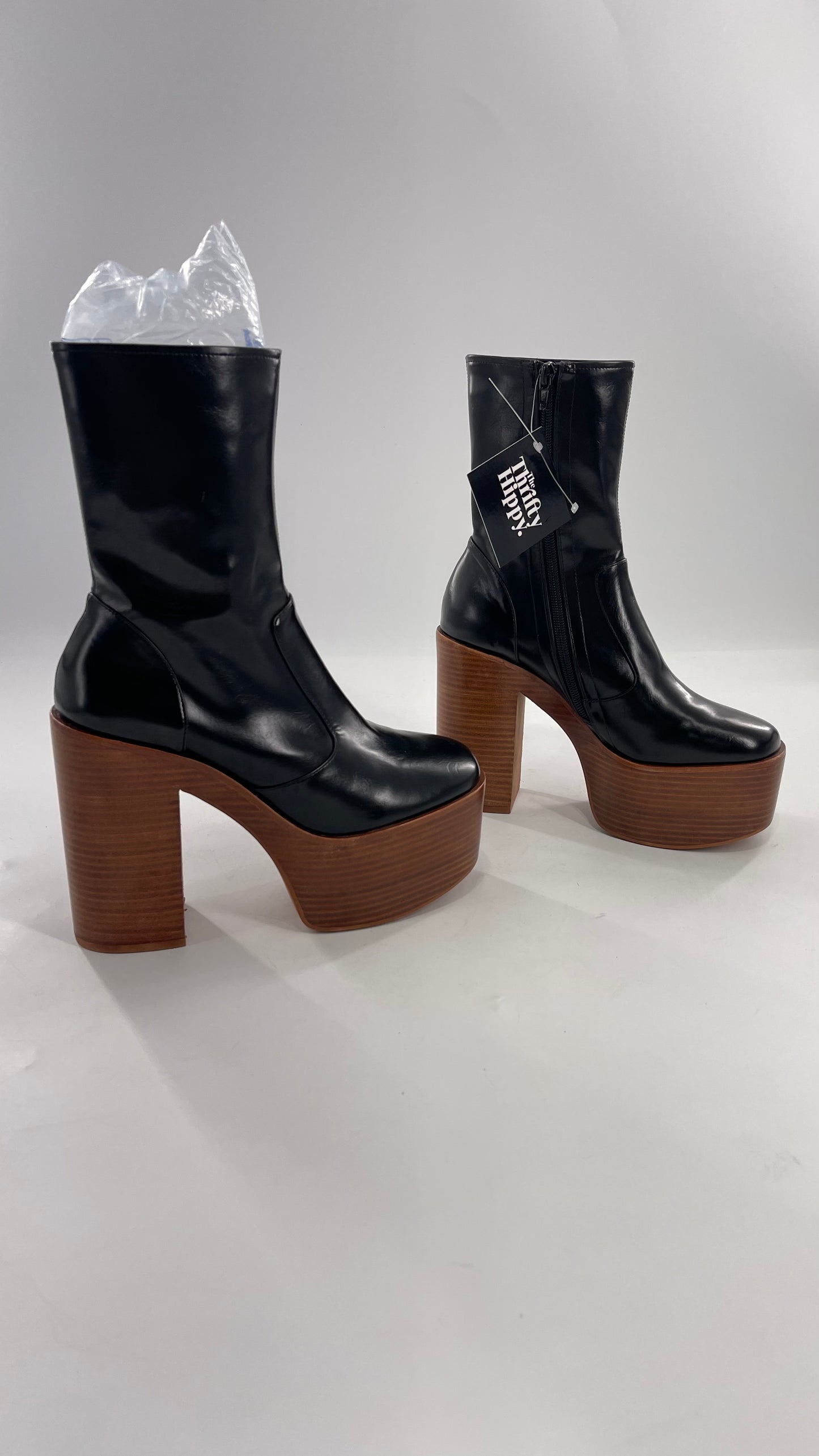 Jeffrey Campbell Mexique Black Boot with Platform And Chunky Wooden Heel (8)