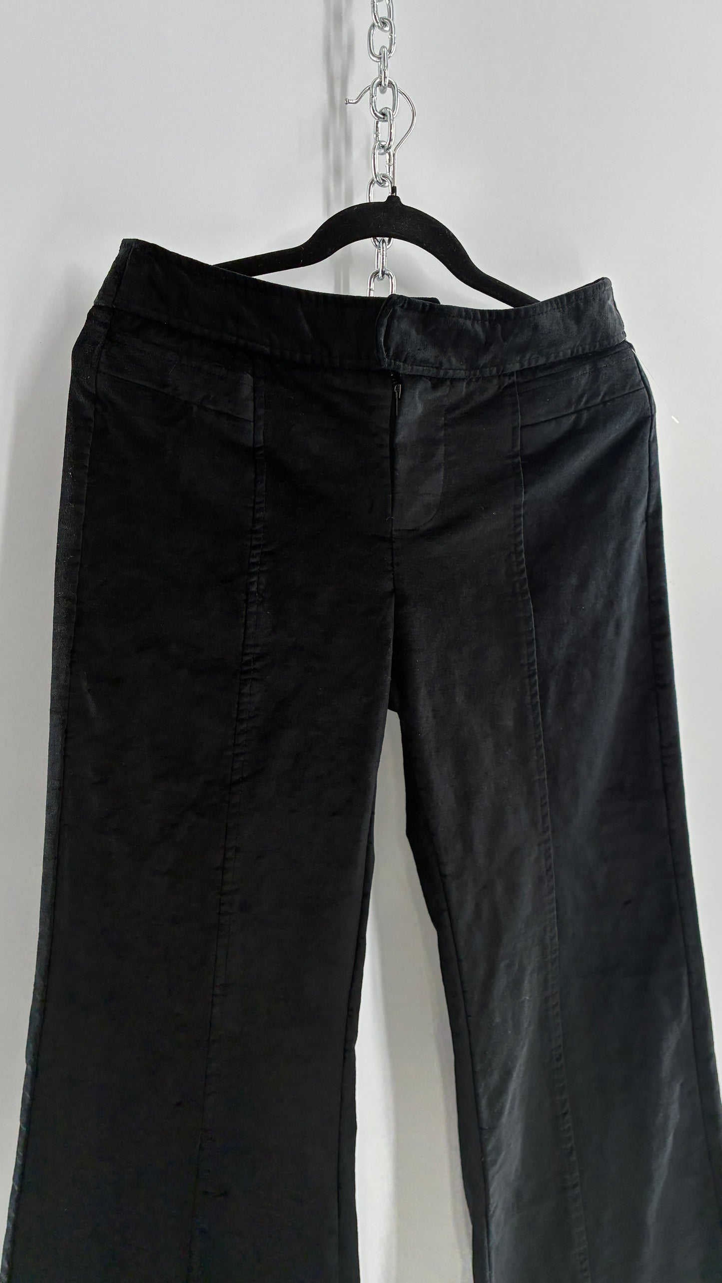 Free people Black Heavy Velour Velvet Walk with You Kick Flare Hot Pants(6)