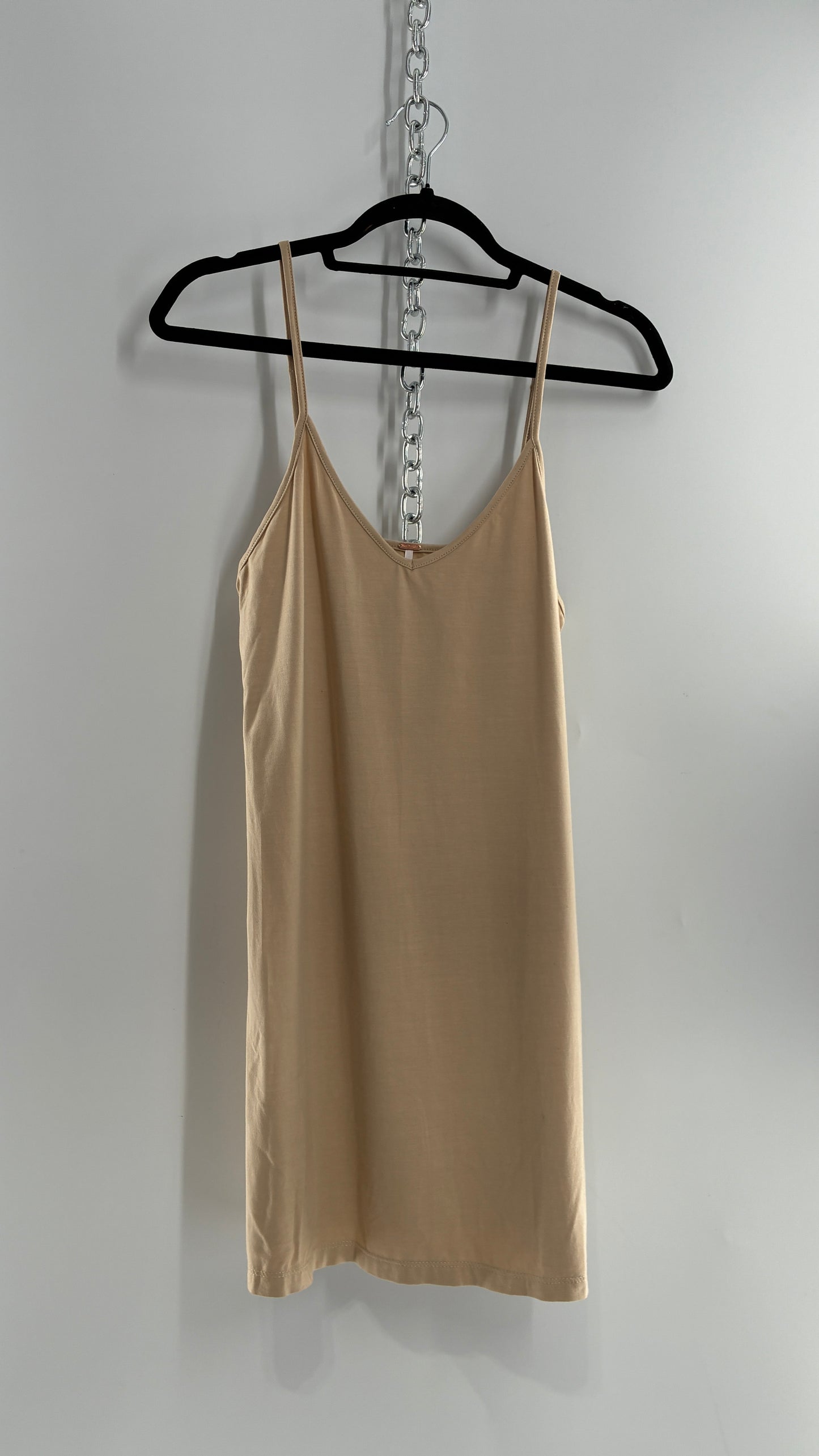Intimately Free People Tan Viscose, Elastane Slip (Small)