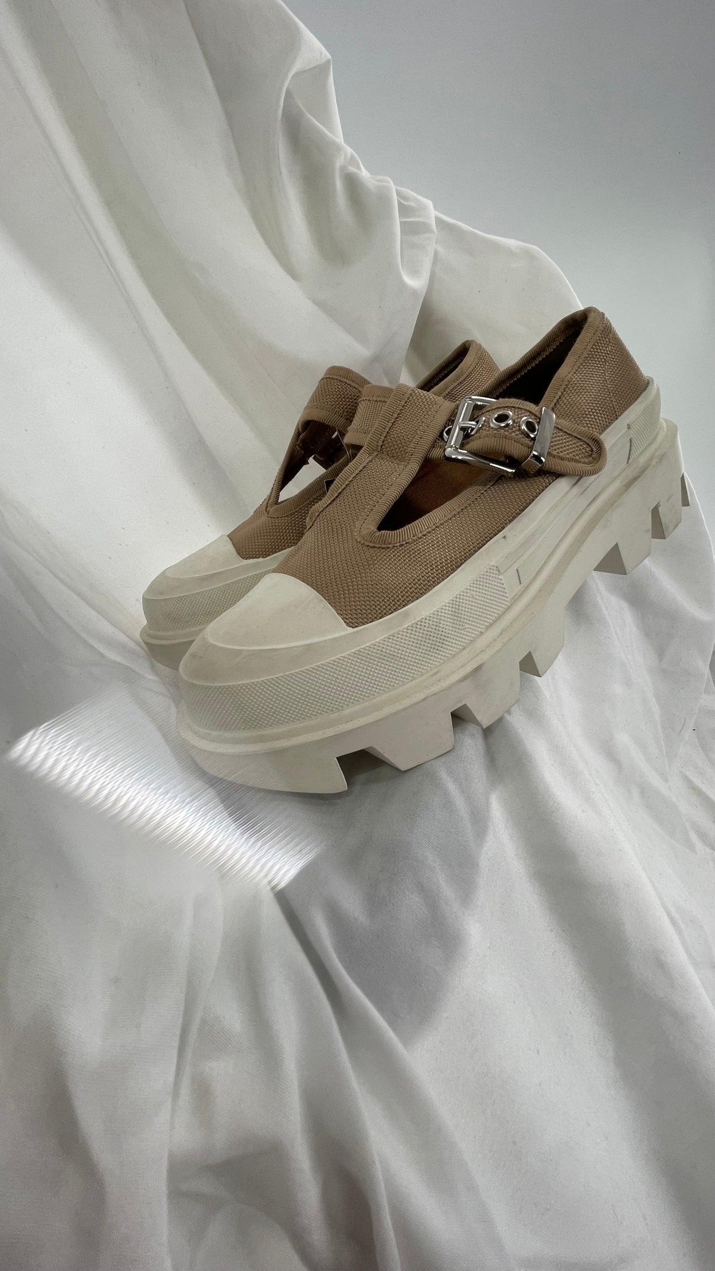 Jeffrey Campbell Marley Tan Canvas Mary Janes (6)