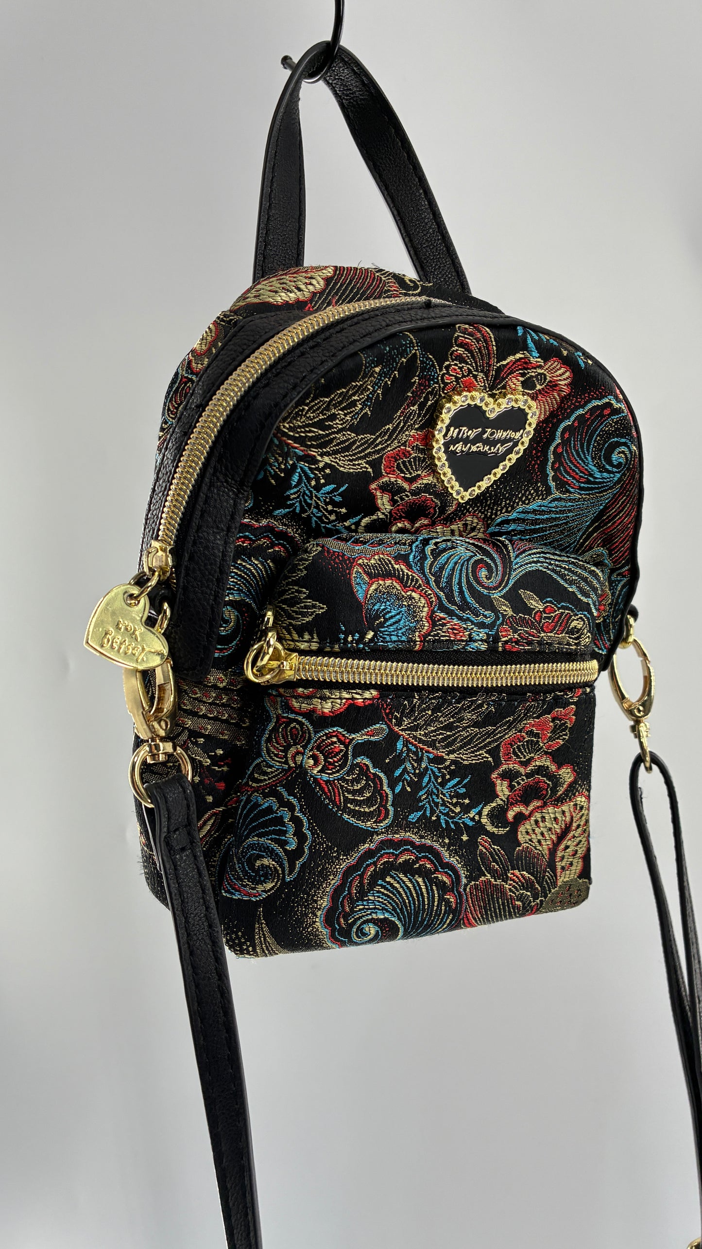 Vintage BETSY JOHNSON Mini Convertible Crossbody Backpack