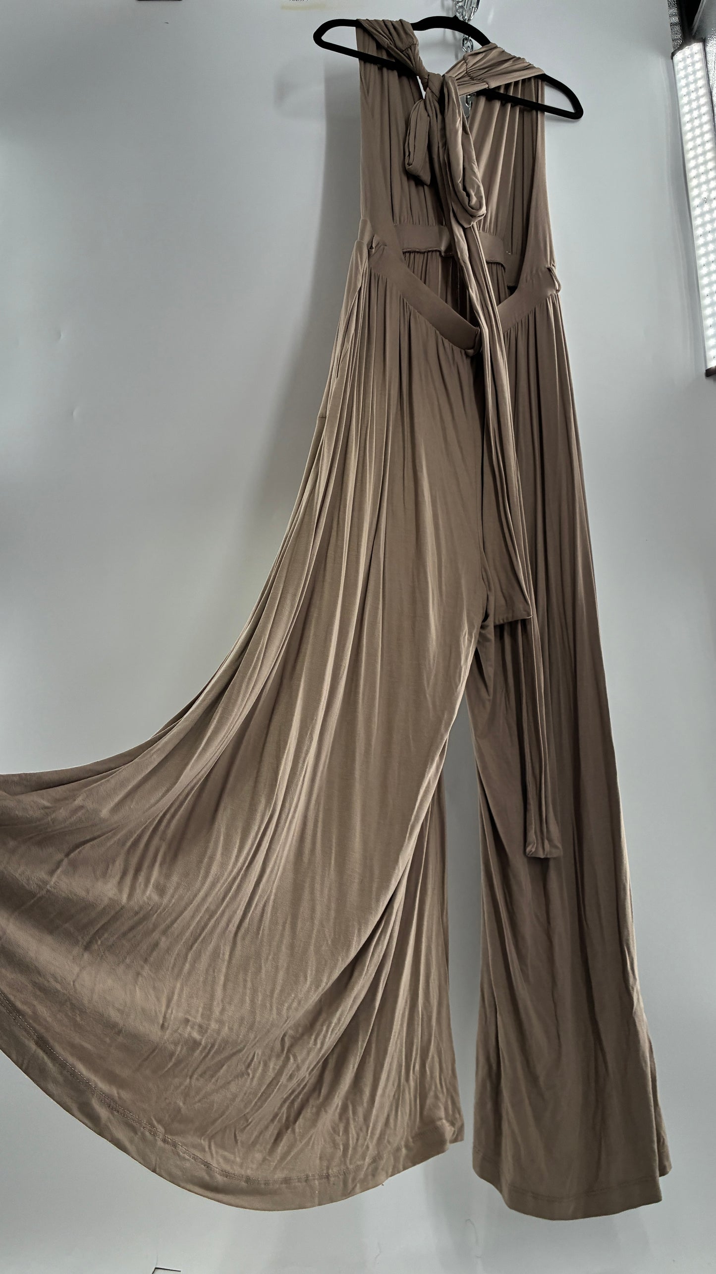 Free People Clay Halter Open Back, Wide Leg Jumpsuit with Tags Attached (XL)