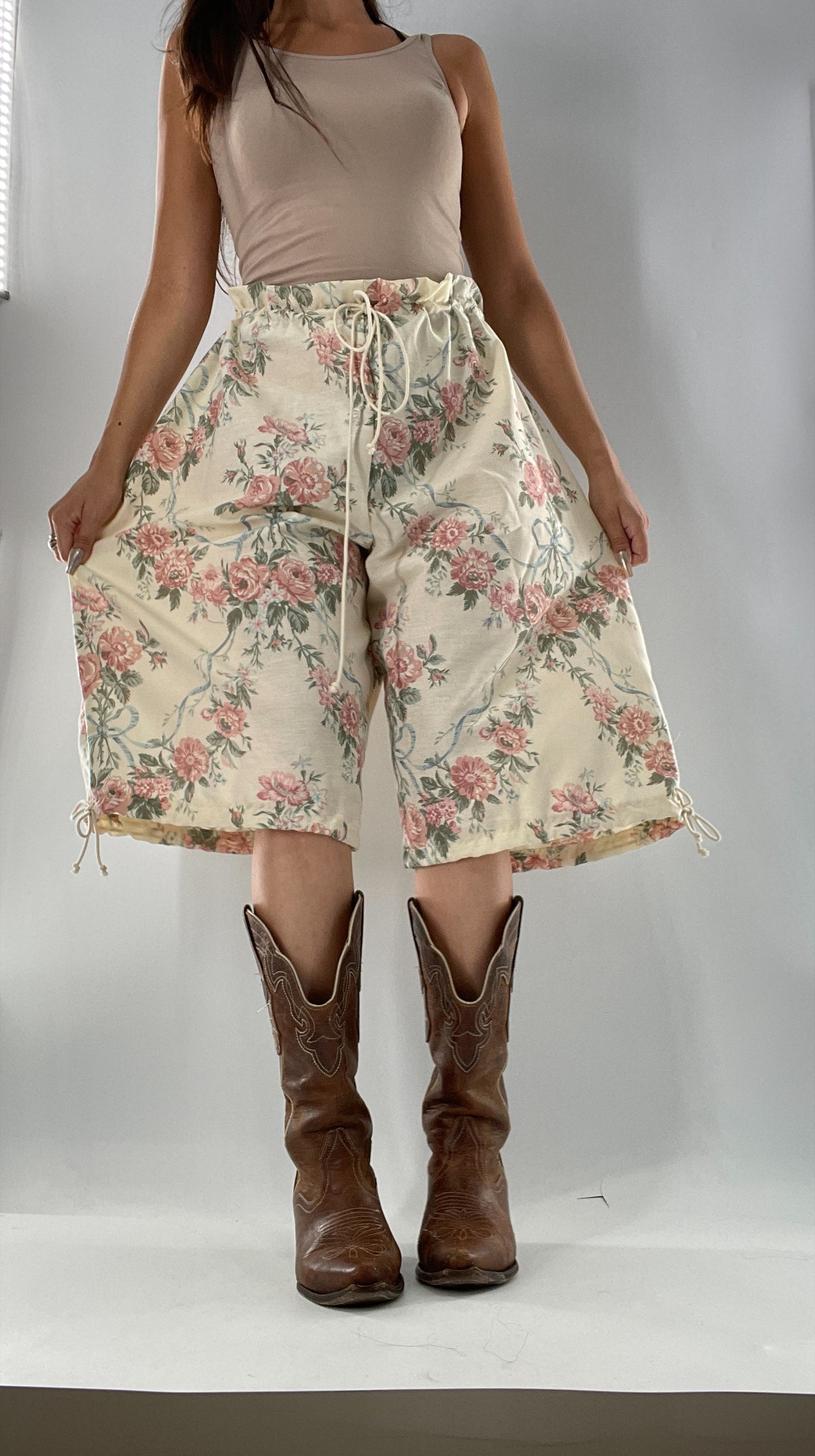 Custom Vintage Cottage Short/Capri Oversized or Cinched (One Size)