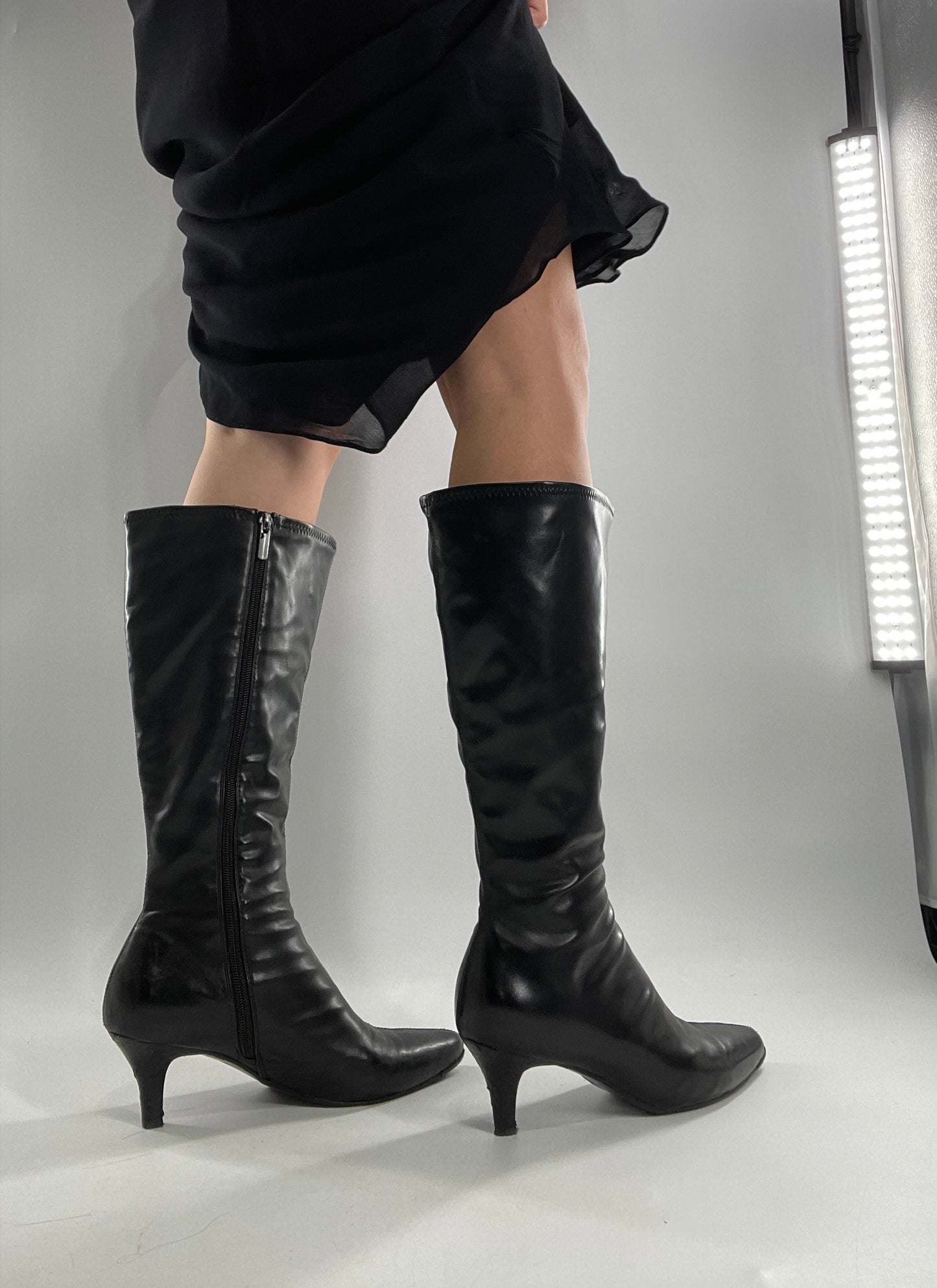 Vintage Kitten Heel Knee High Boots