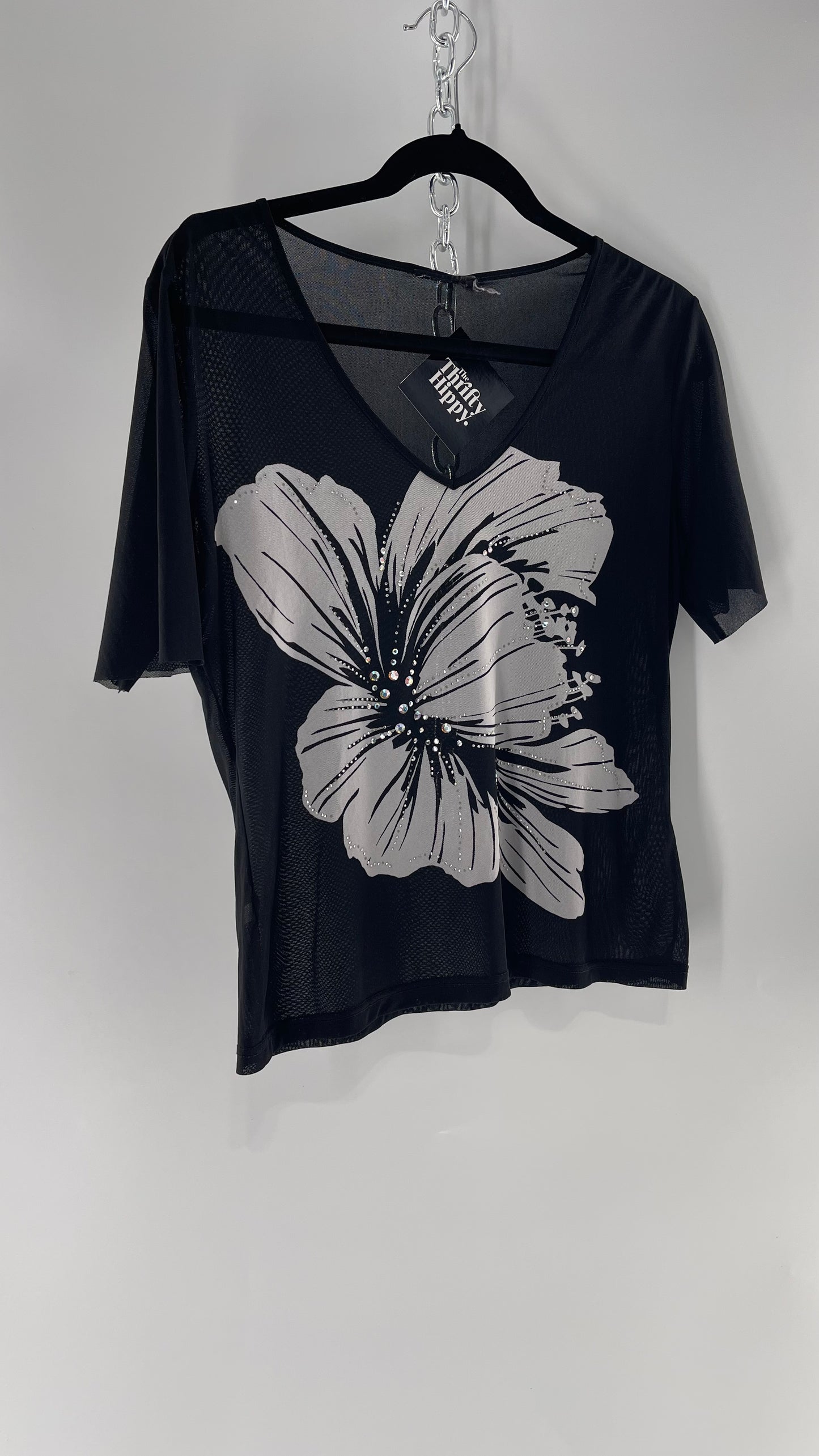 Vintage Bedazzled Mesh T (Medium)