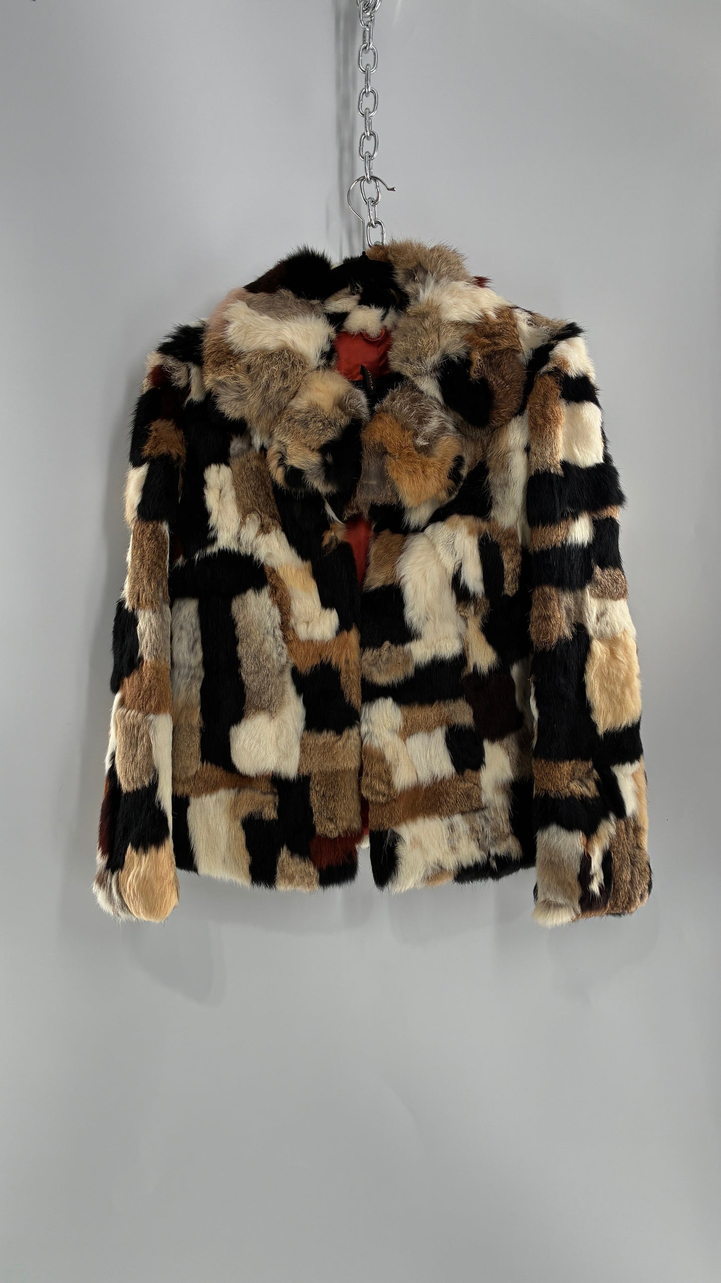 Vintage 1970s FURMOSTE Genuine French Rabbit Fur Patchwork Jacket (7/8)