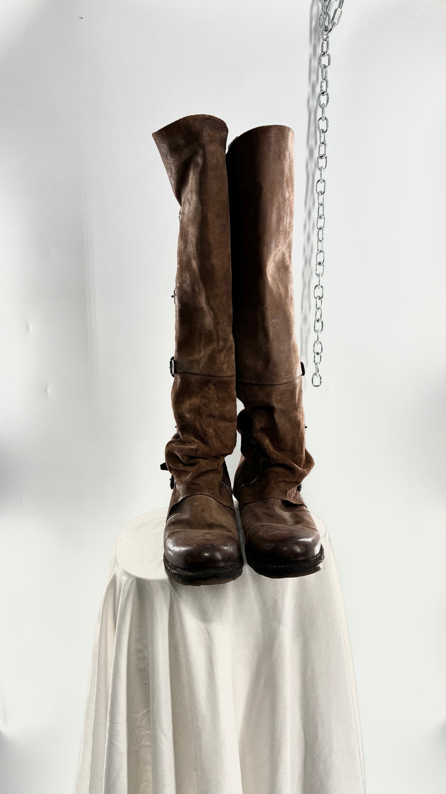 Tatum Over the Knee AS98 Distressed Worn Boots (41)