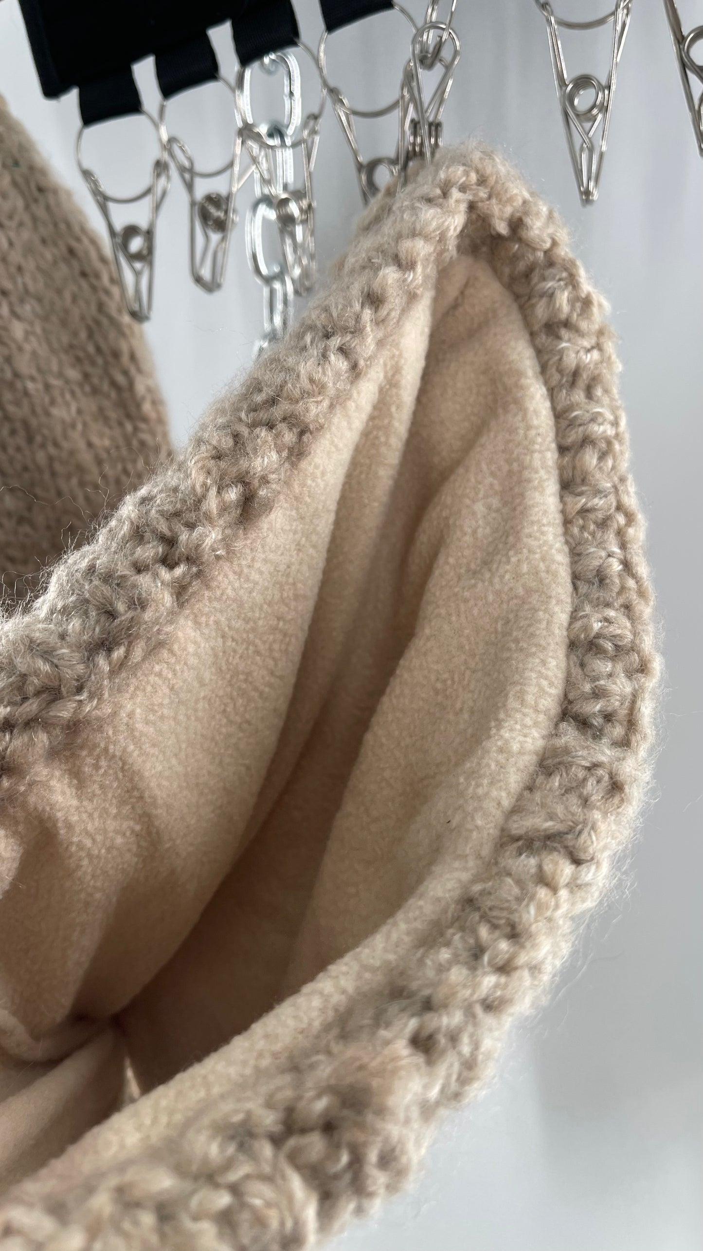 Free People Beige/Tan Knit Gloves, Hat and Scarf Set