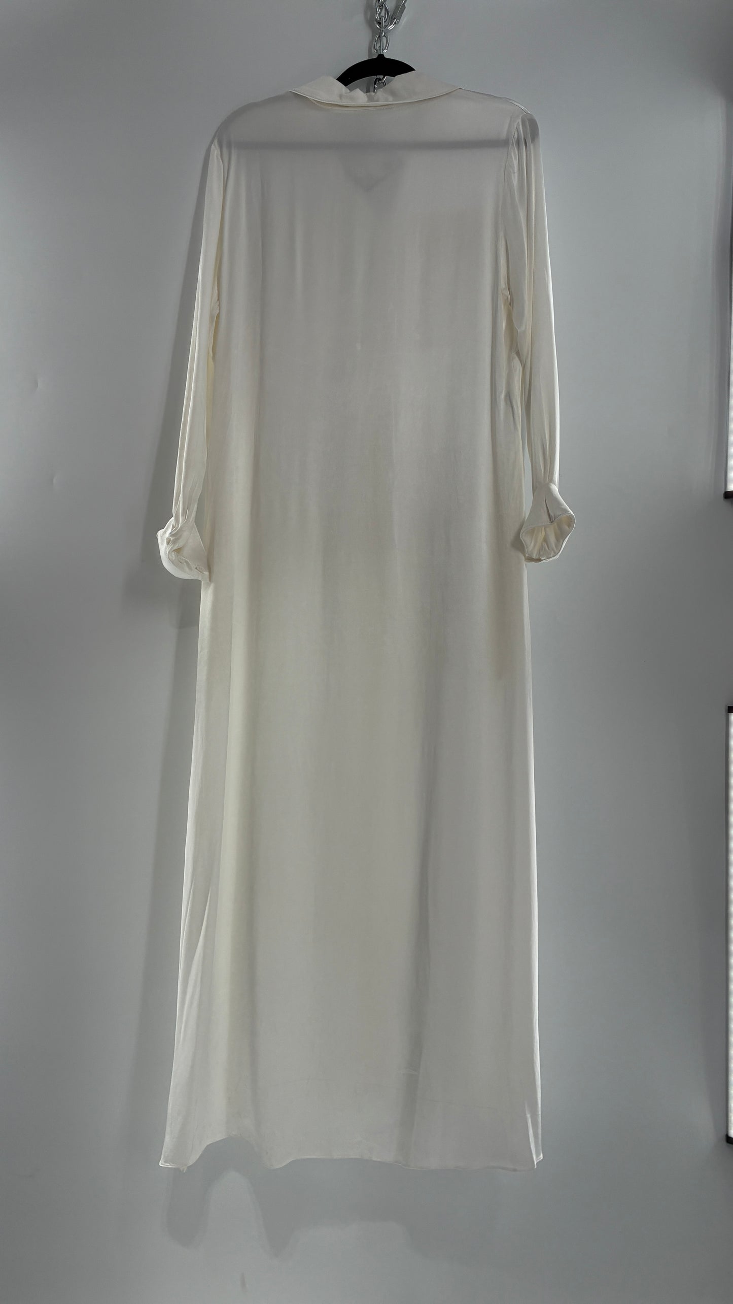 ST. BRAND BY STRASS White Button Up Style Dress with Tags Attached (Medium)