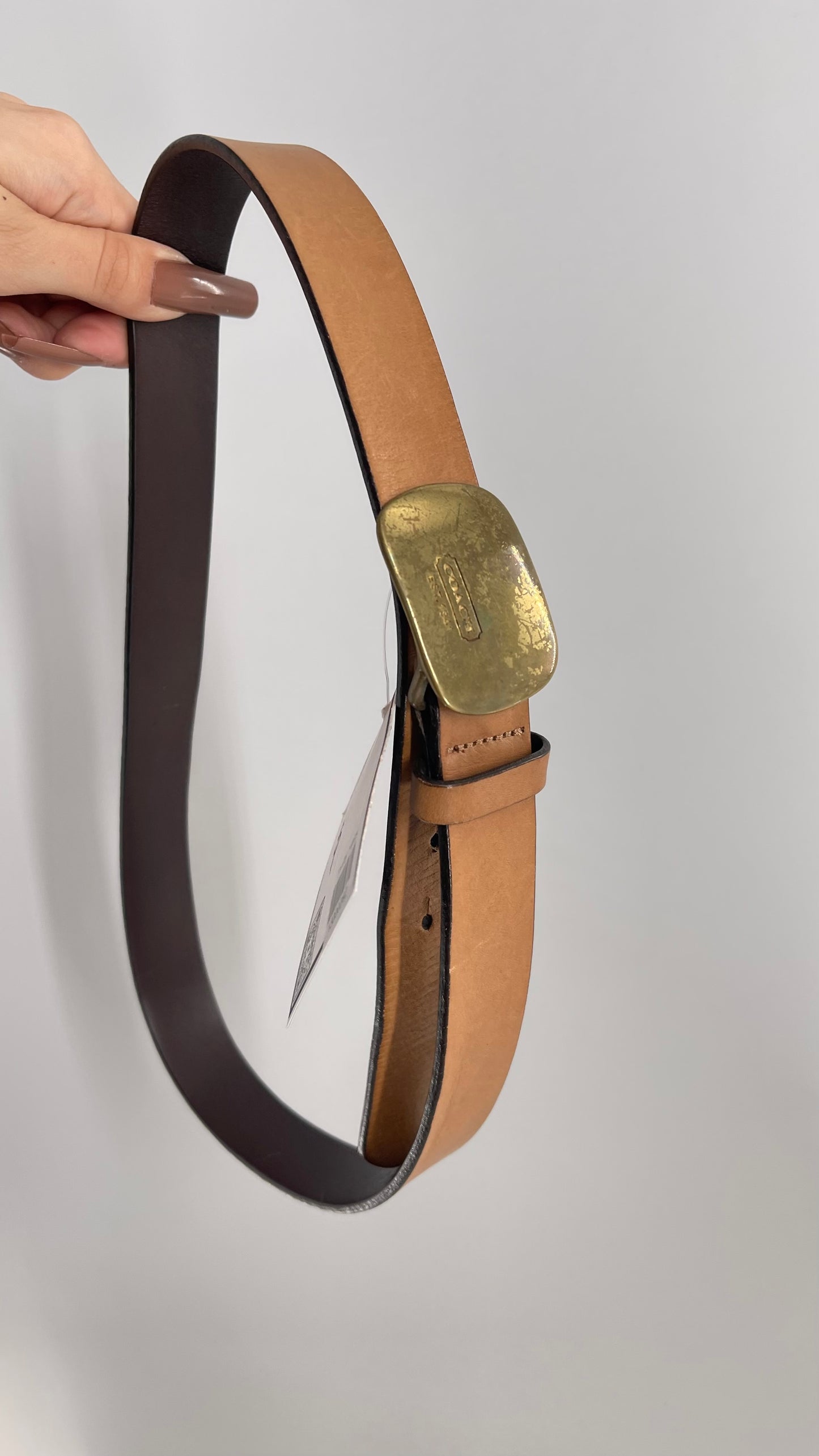 Vintage Coach Tan Leather Belt London, England (Small)