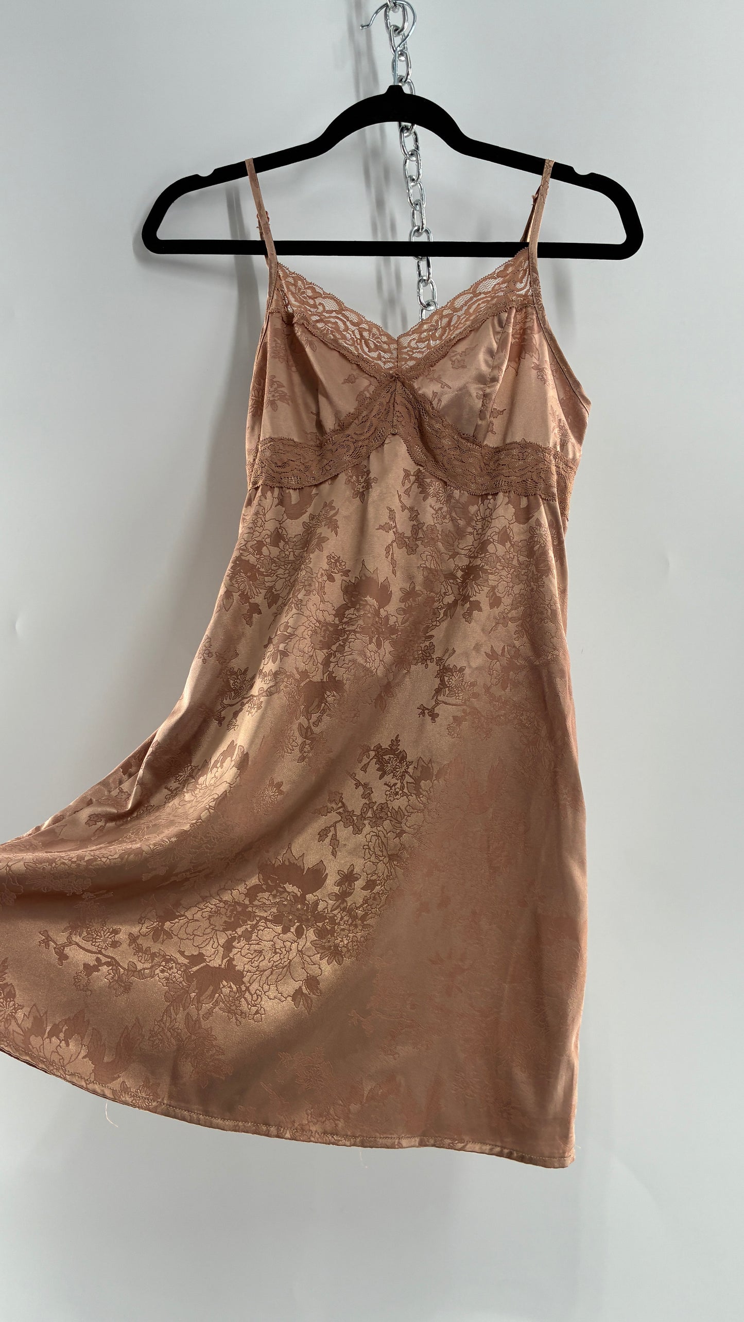 Bronze Brocade Slip Mini Dress (S/4)