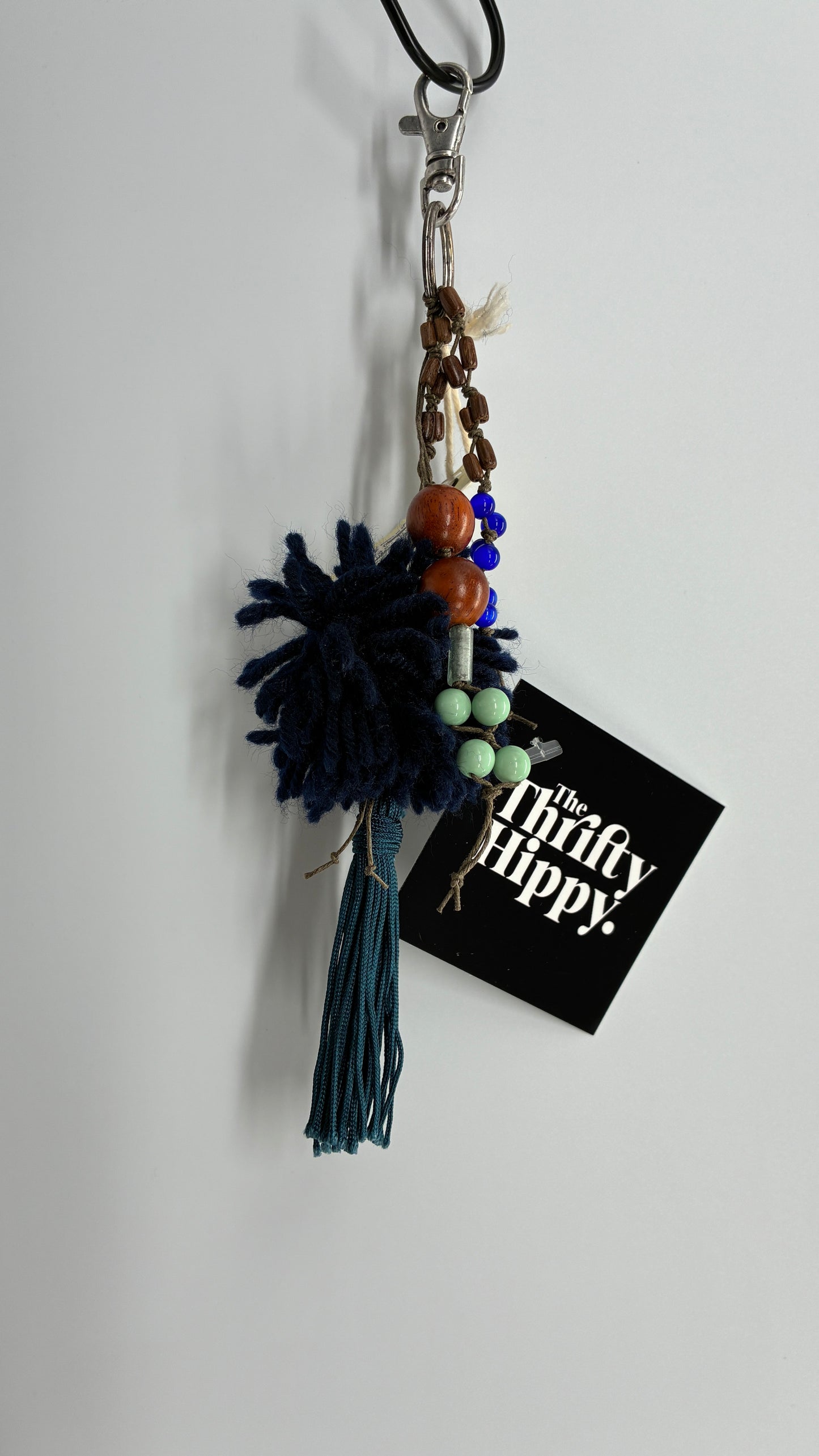 AERIE PomPom Beaded Keychain with Tags Attached