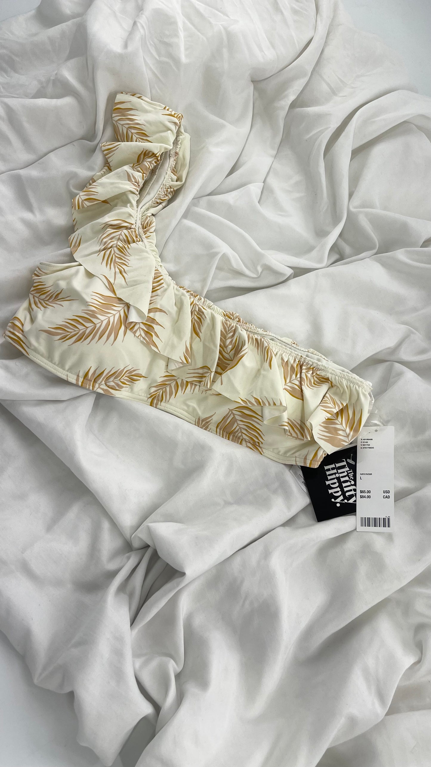 Urban Outfitters Palm Leaves Ruffled One Shoulder with Tags Attached (Large)
