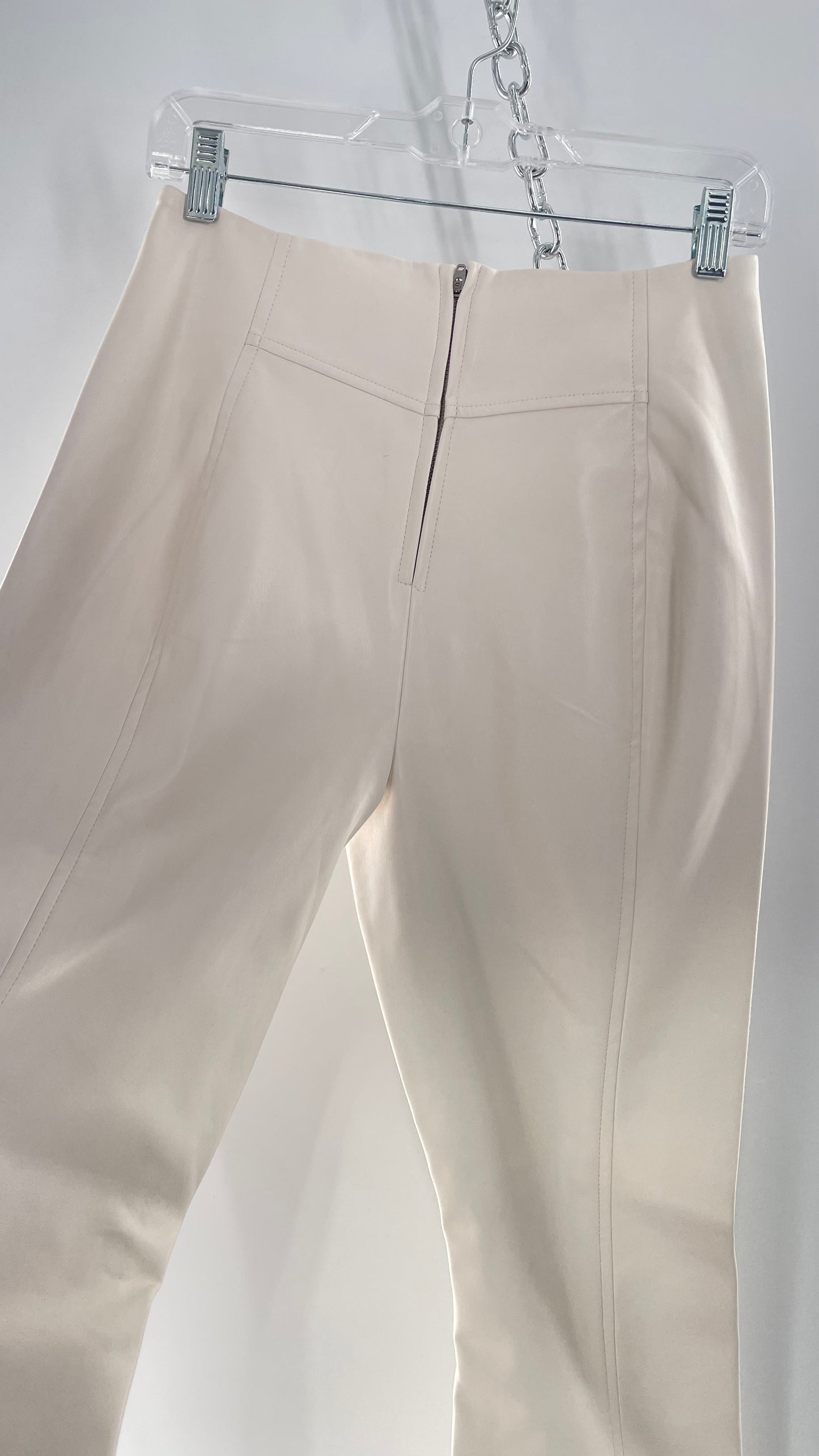 Free People White Cream Faux Flare Leather Pants (29)