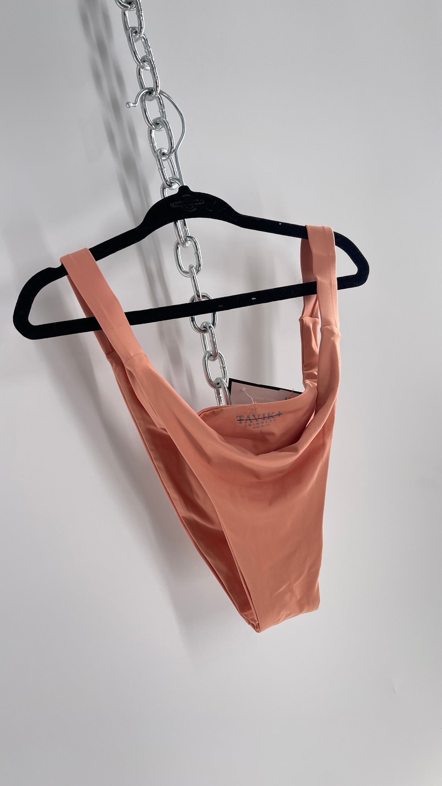 TAVIK Pink Cheeky Tanga Swim Bottoms (Large)