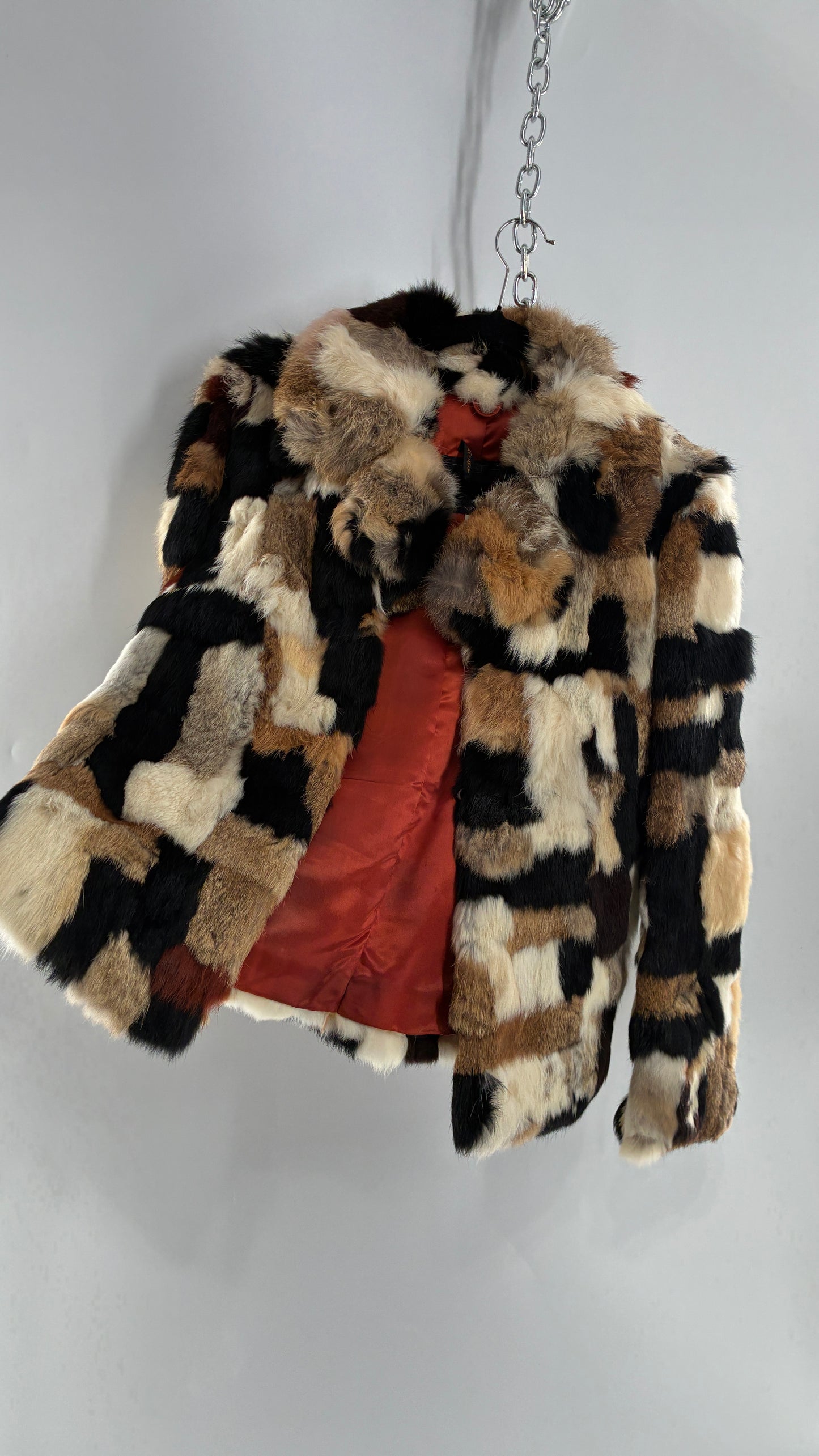 Vintage 1970s FURMOSTE Genuine French Rabbit Fur Patchwork Jacket (7/8)