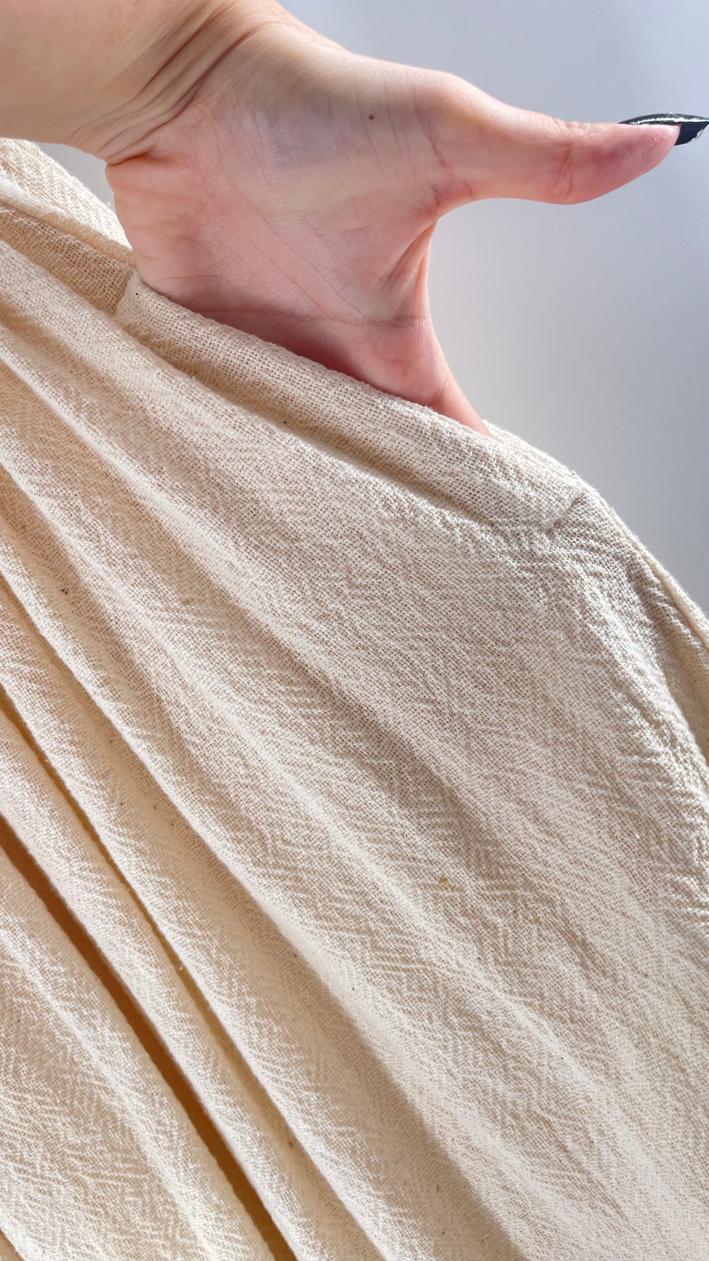 Vintage 1970s SANGAM Imports 100% Cotton White Maxi Skirt Made in India (Medium)