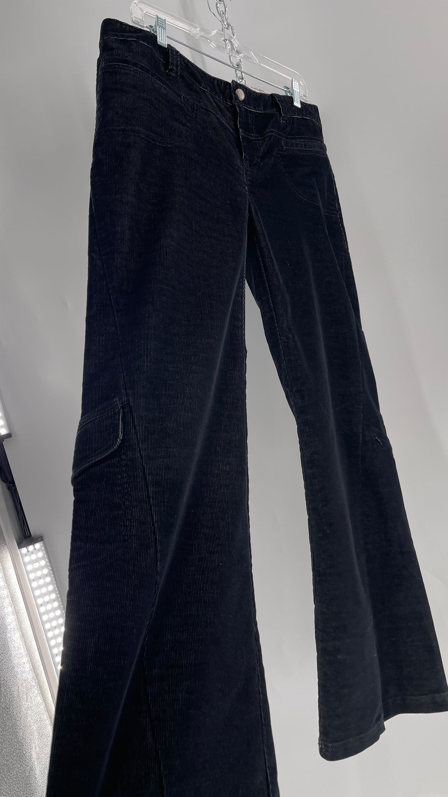 Athleta Black Flare Corduroy Pants (Size 14/L)