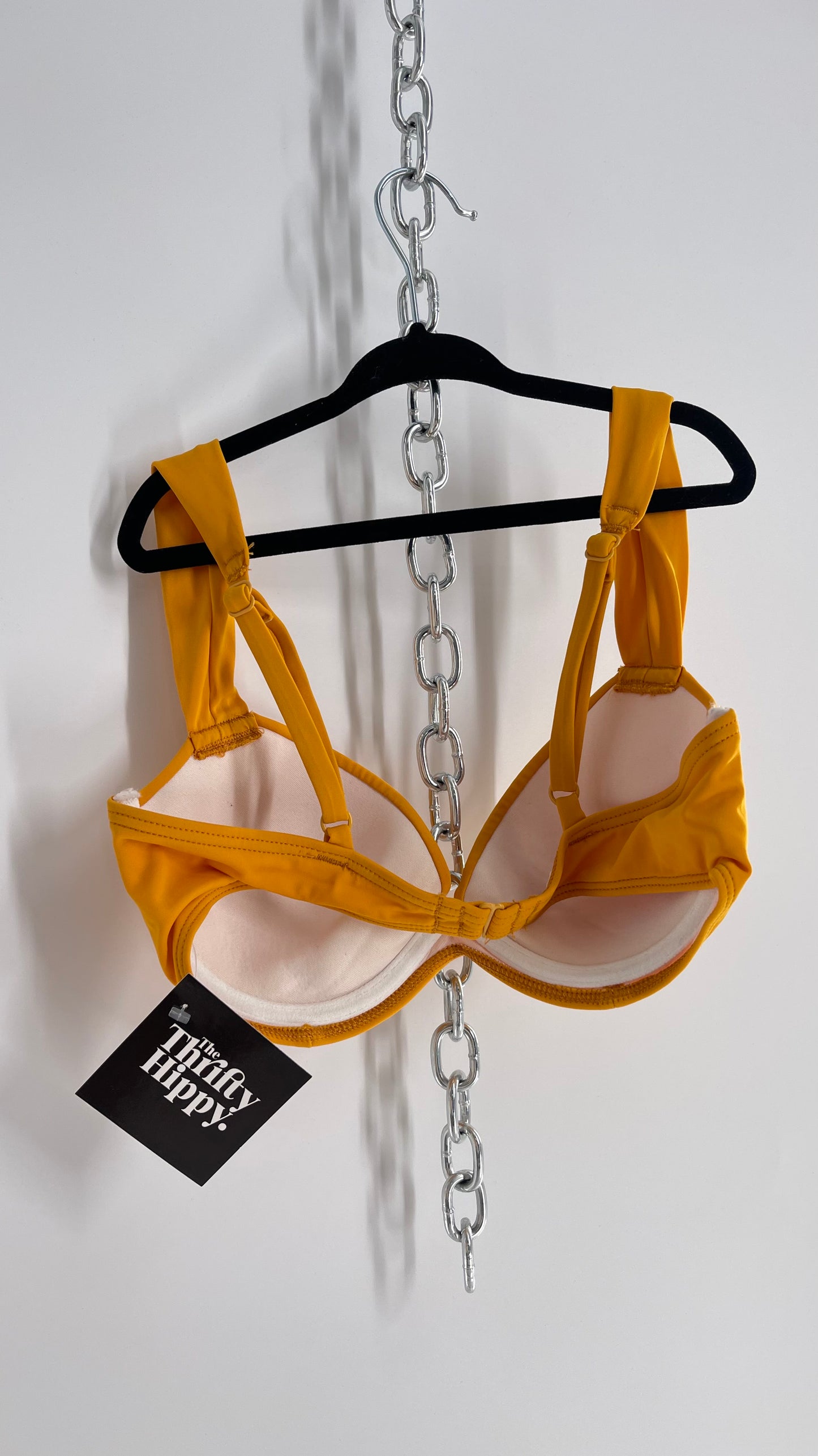 Out From Under Yellow Underwire Ruched Cup Pleated Strap (Small)