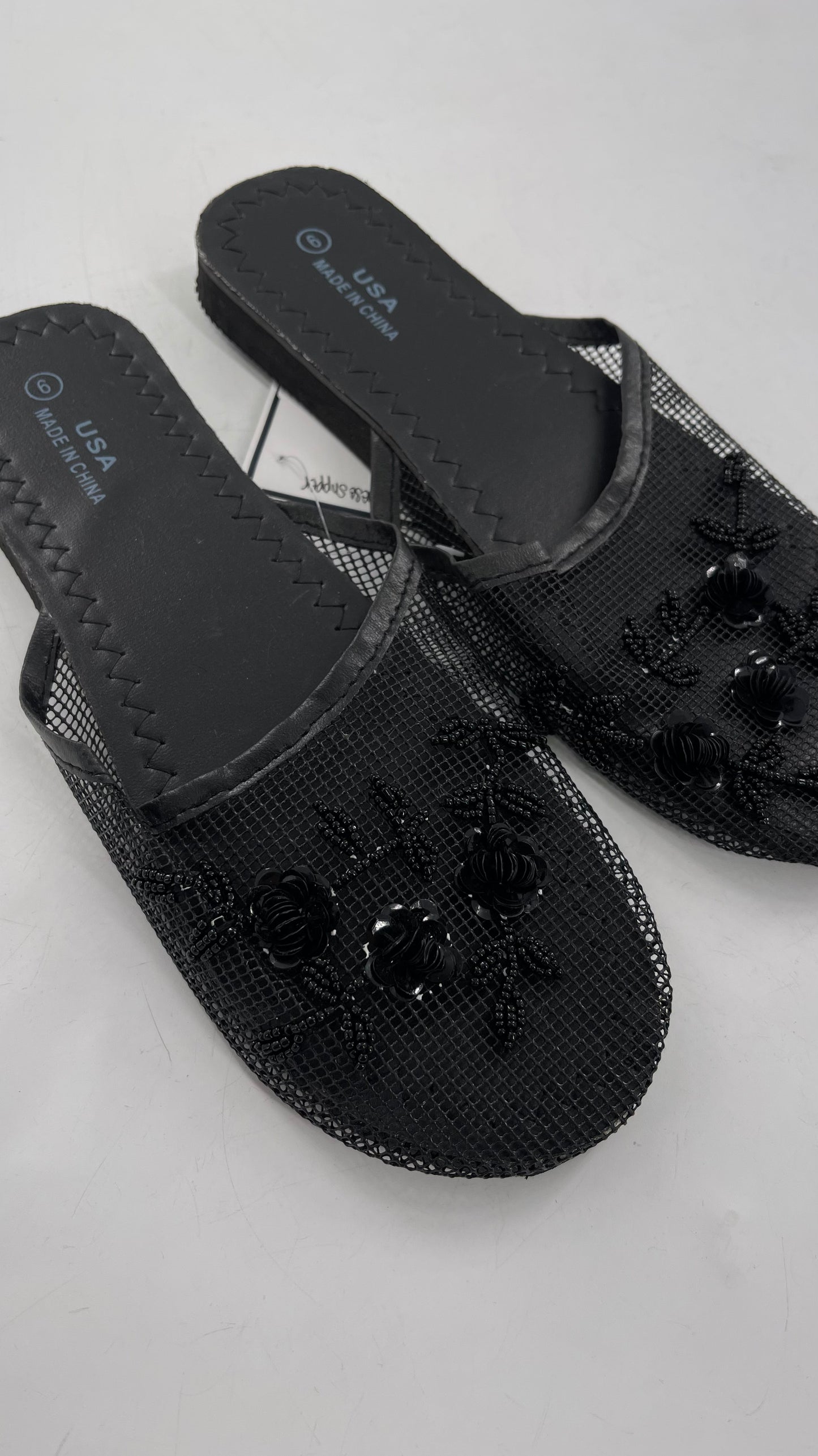 Vintage 1990s Chinese Black Beaded Slipper (9)