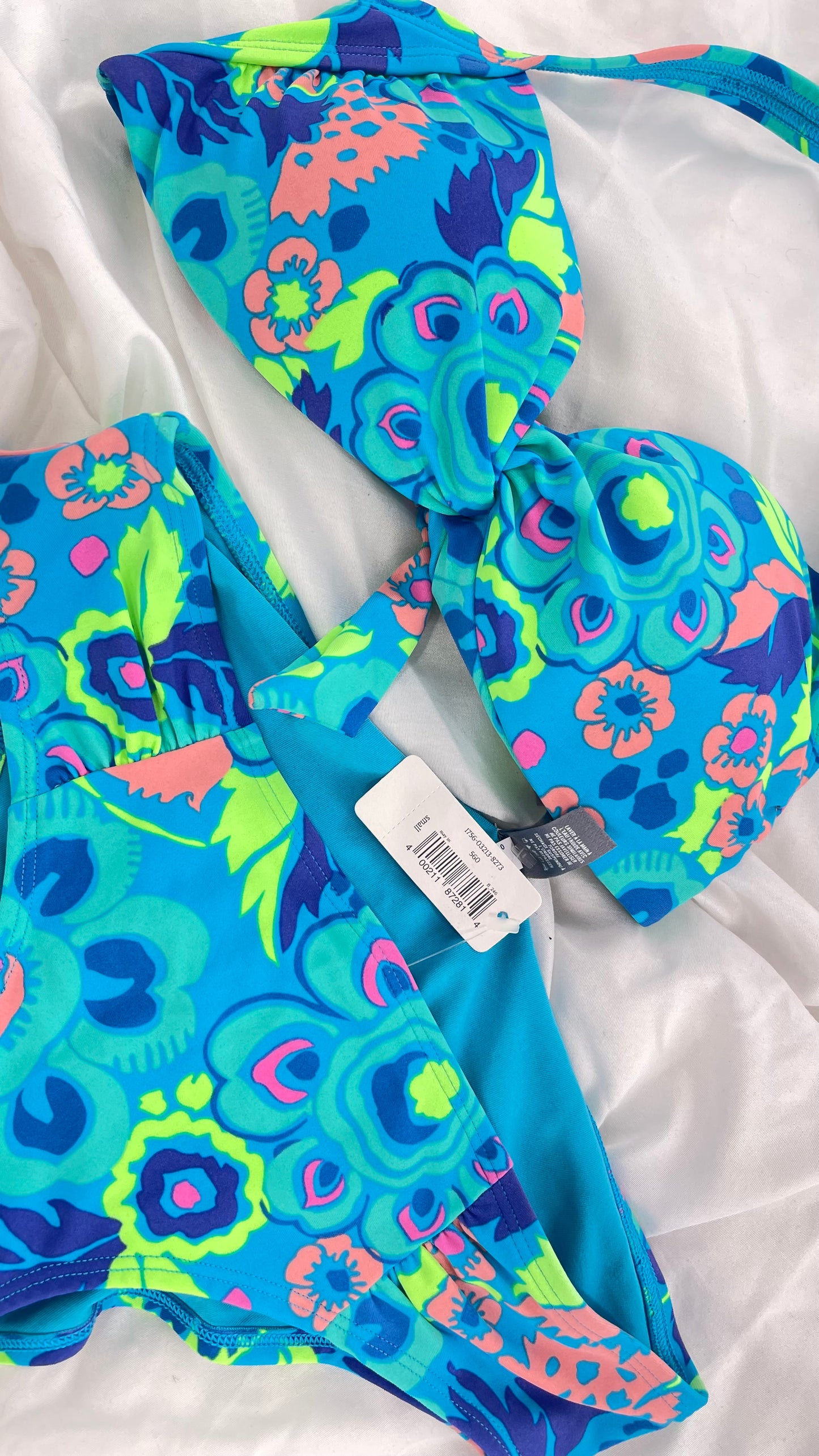 AERIE Blue Paisley Swim Set with Tags Attached (M Top S Bottoms)
