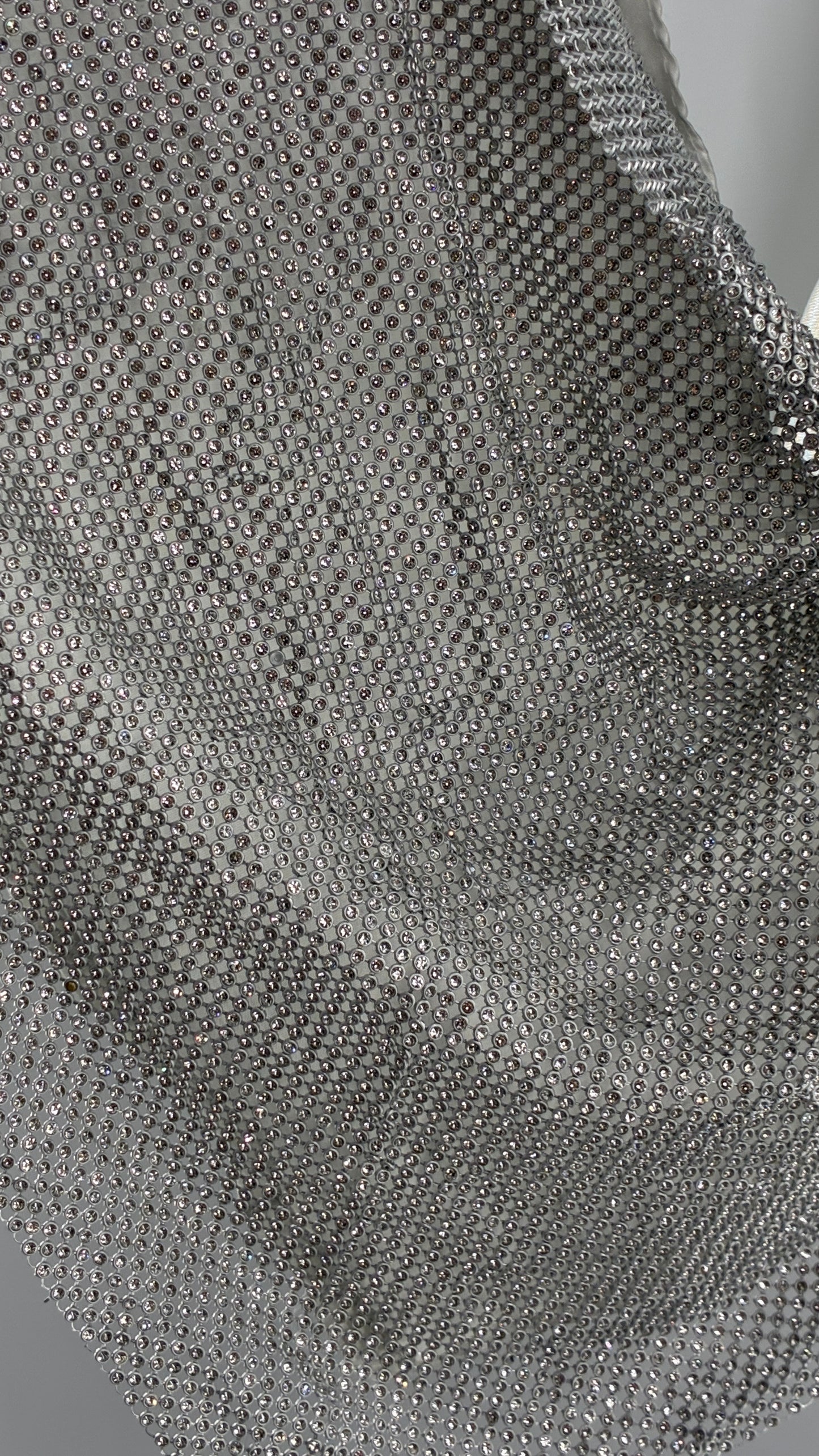 Vintage SPOON Jeans Crystal Mesh Satin Lined Backless Halter (Large)