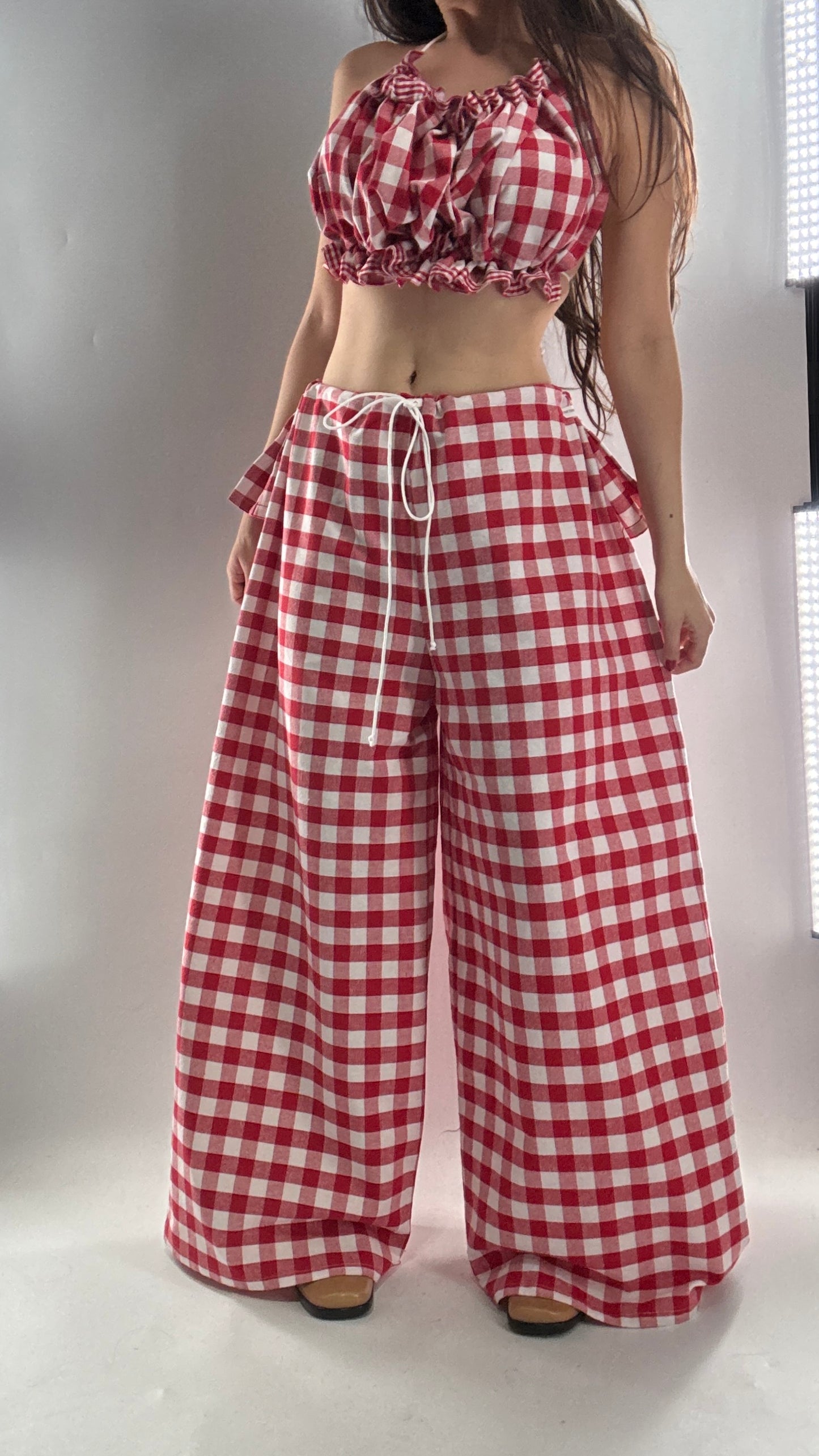 Vintage Handmade Picnic Red/White Gingham Two Piece Set (XS-L)