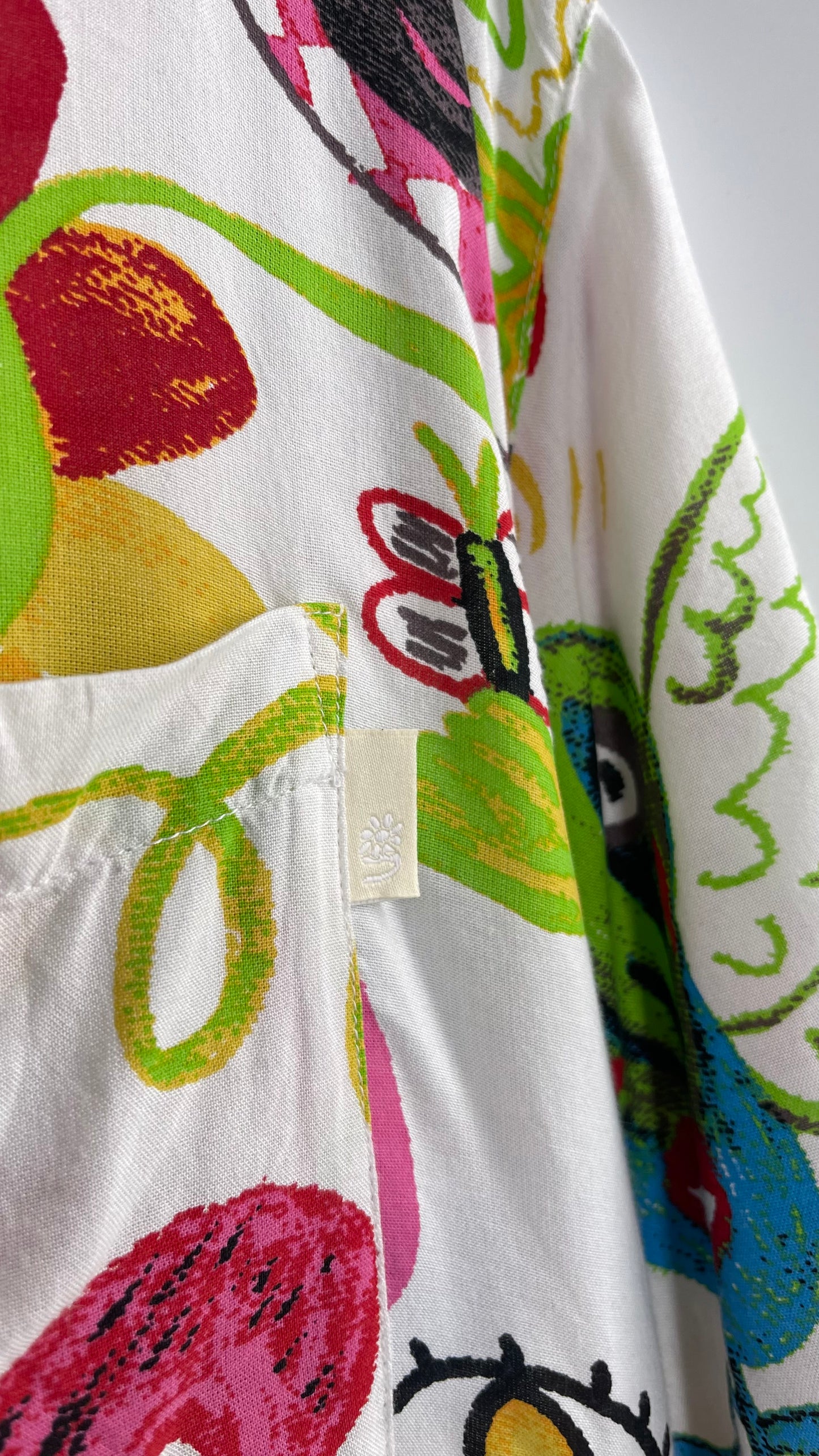 Urban Outfitters Happy Days Colorful Doodle Button Up (Large)