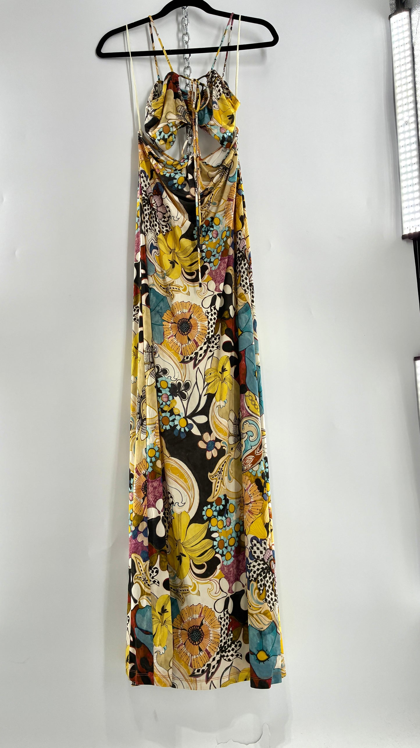 ALEXIS Cassandra Cut Out, Graphic Florals Maxi Dress (XS)