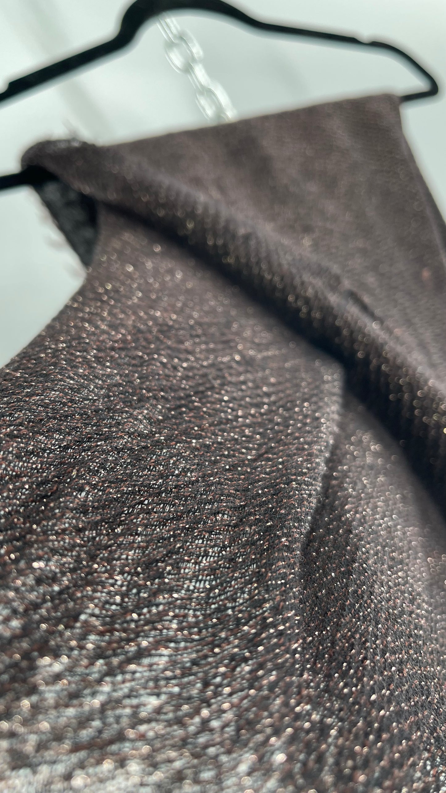 Maurice’s Black Thin Knit Voluminous Scarf with Bronze Woven Tinsel