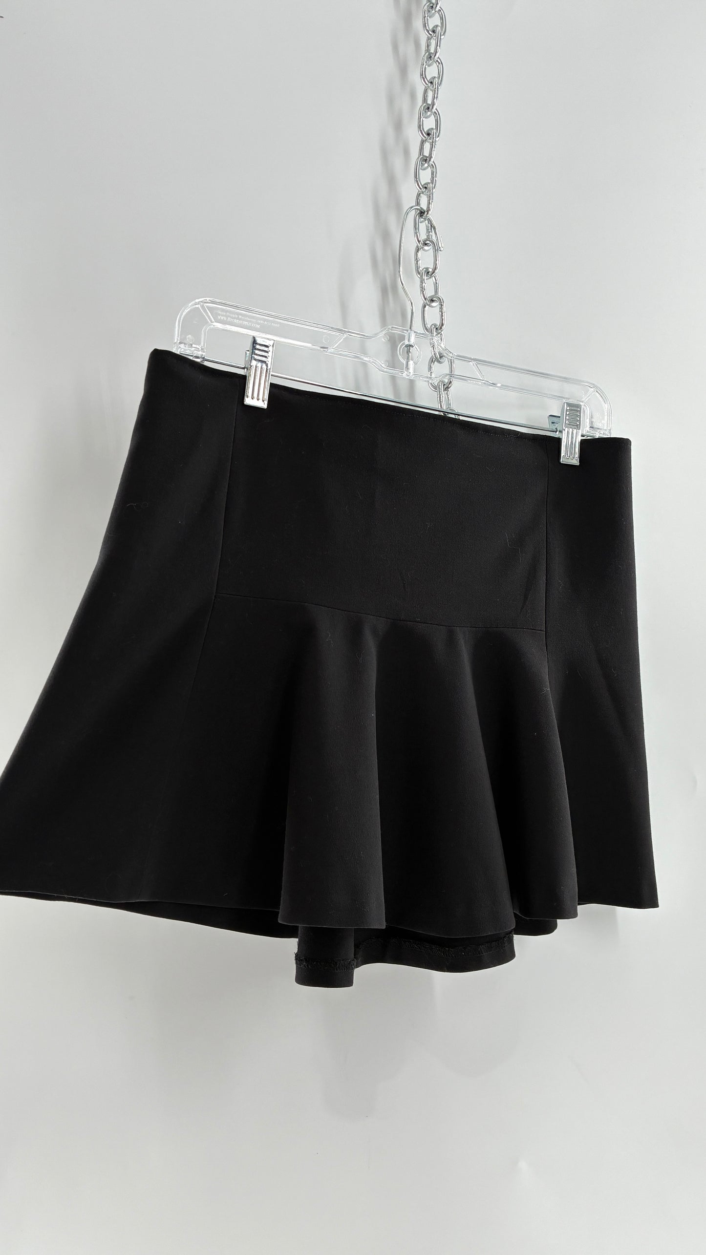 Vintage MARKS & SPENCER Suit Set with Black Linen Blend Blazer and Upcycled Mini Skirt with Corset Backing (14/M)