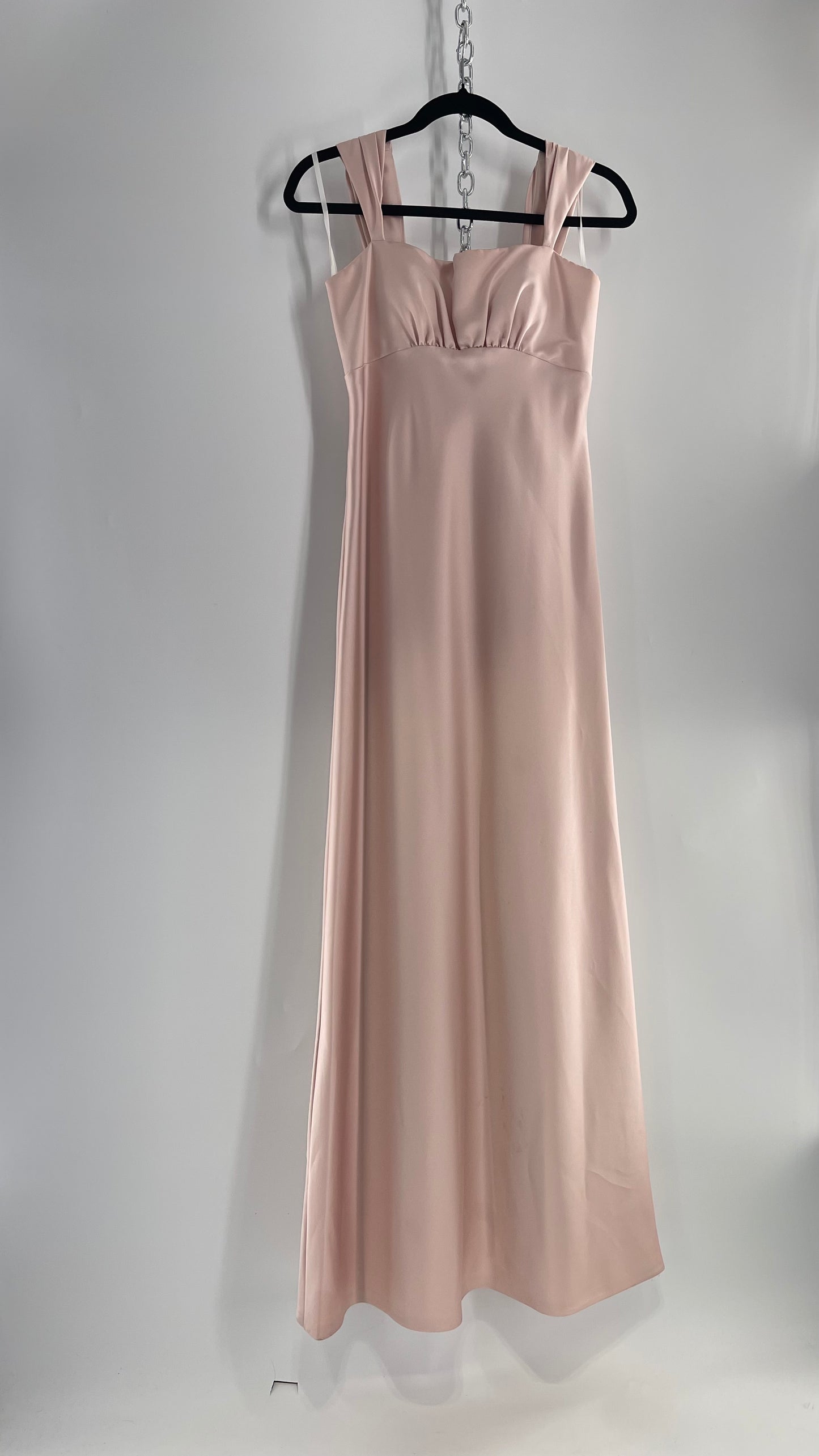 Vintage Alvina Valenta 1990s Classic Pink Drape Shoulder Dress (10)(Medium)