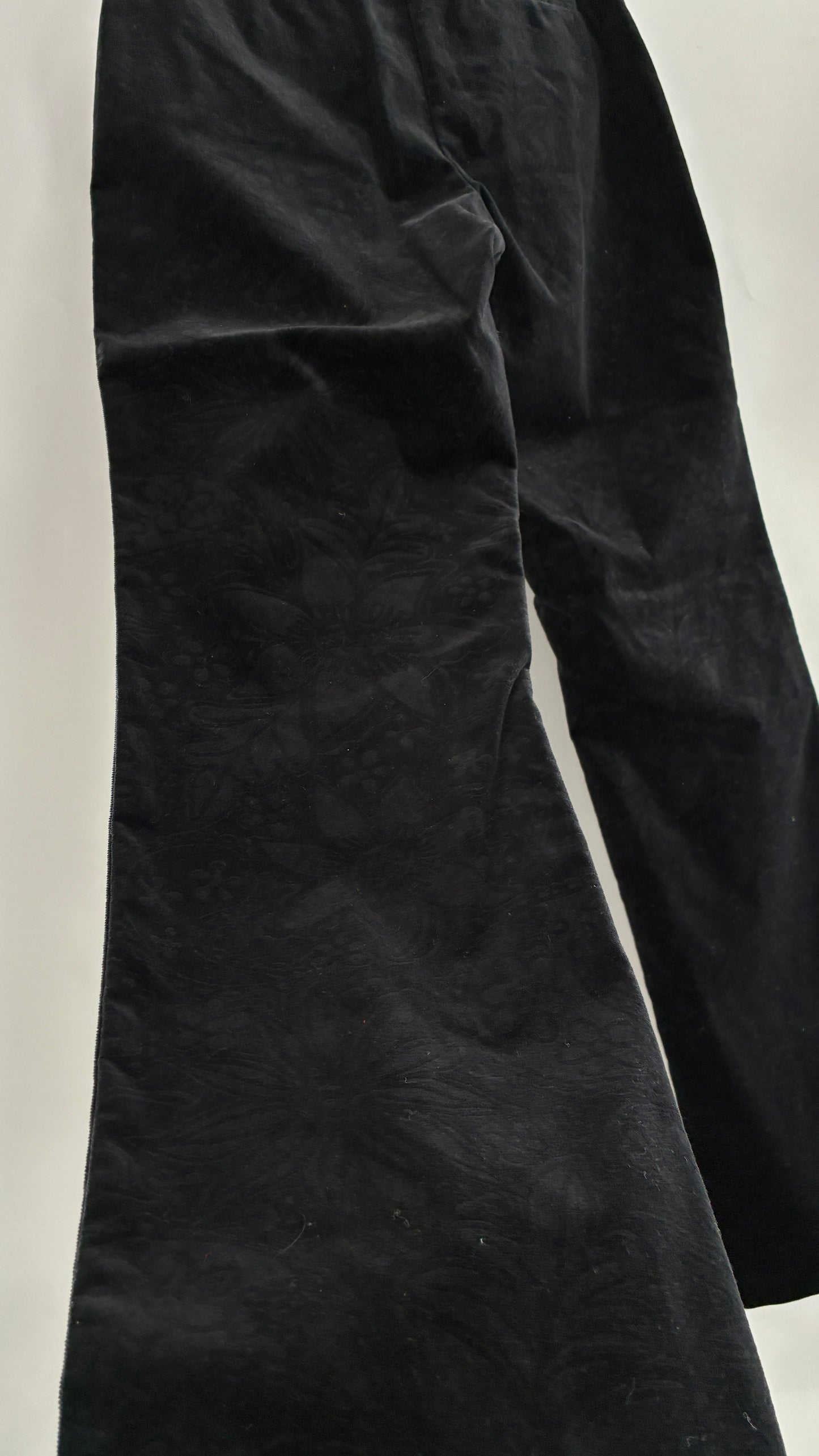 Deadstock Vintage 2000s Lilly Pulitzer Black Velvet Embossed Floral, Side Closure Pants (4)