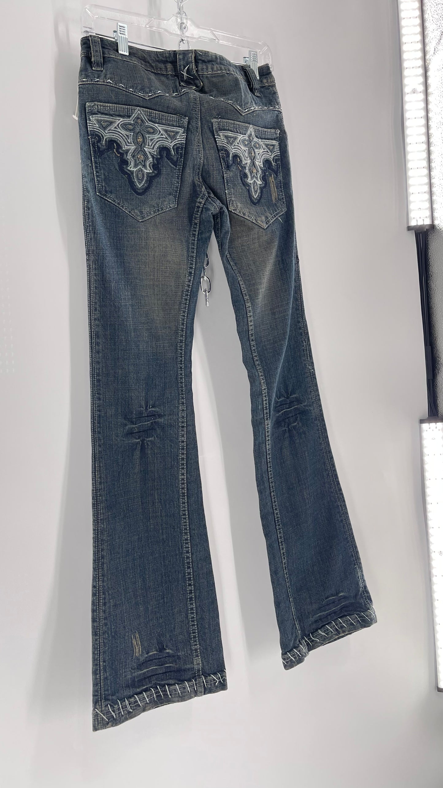 Antik Denim Embroidered Pocket Kick Flares with Western Bum Stitching (28)
