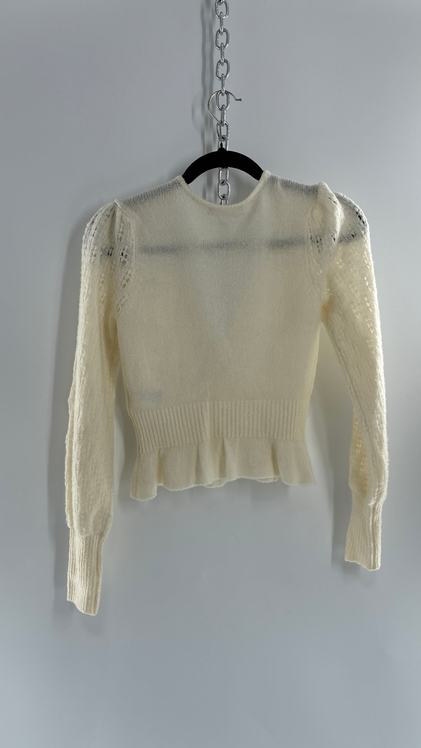 Urban Outfitters Ballerina Cross Over Bubble Sleeve Knit Top (XS)