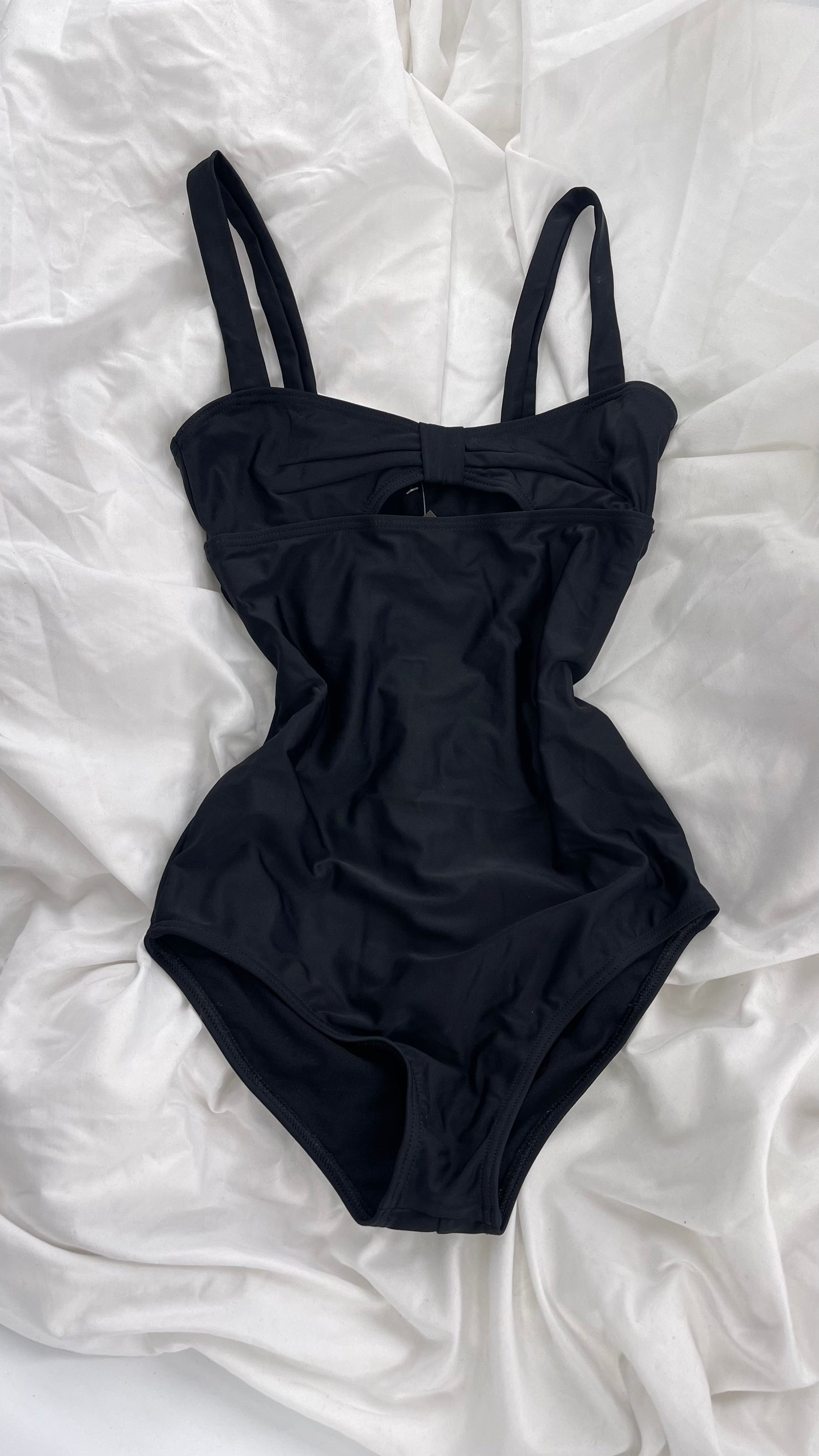 Yes Master x Free People Black Bow Bust Swimsuit (Small)