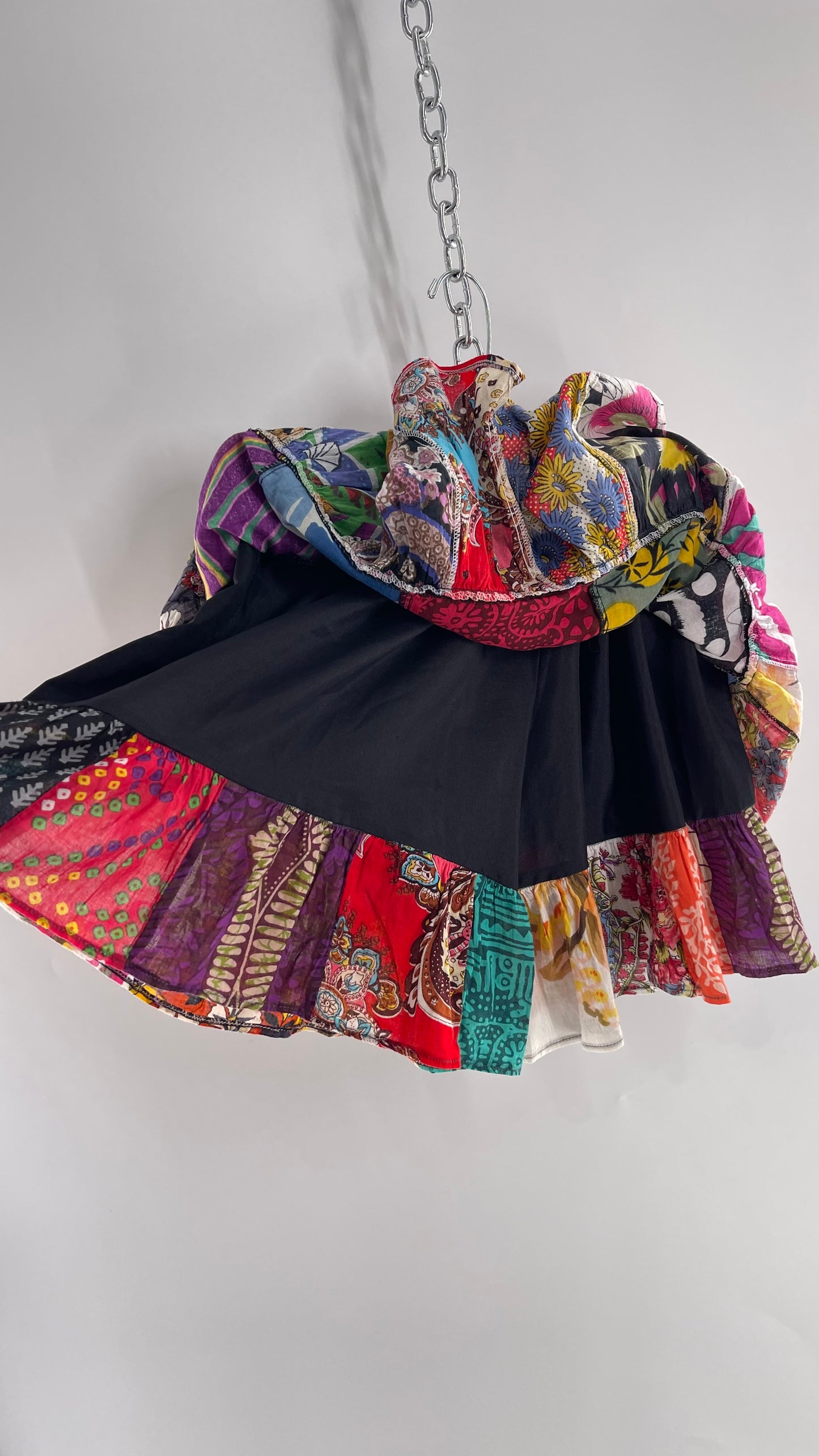Vintage Bai Tong Tropical Patchwork Shorts/Skort (Medium)
