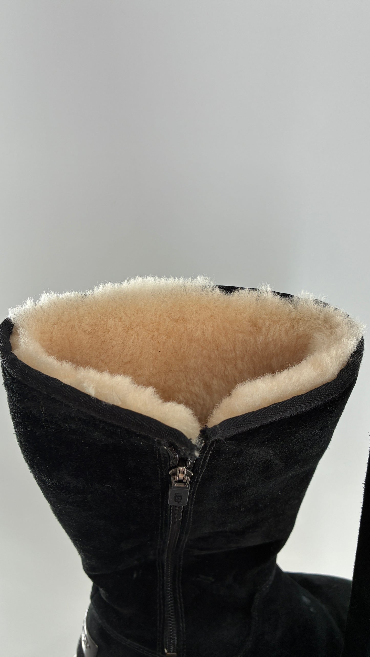 UGG Australia Black Suede Tall Cargo Boot (6)