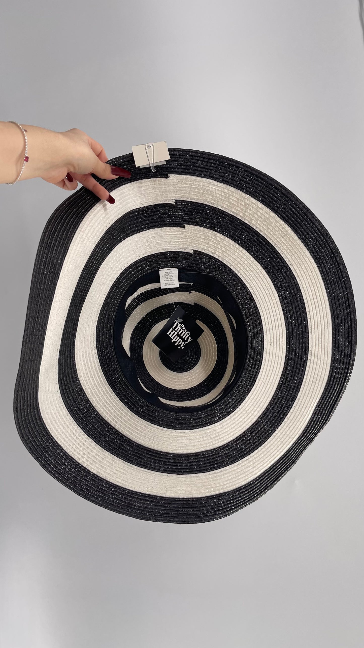 Black and White Striped Sun Hat