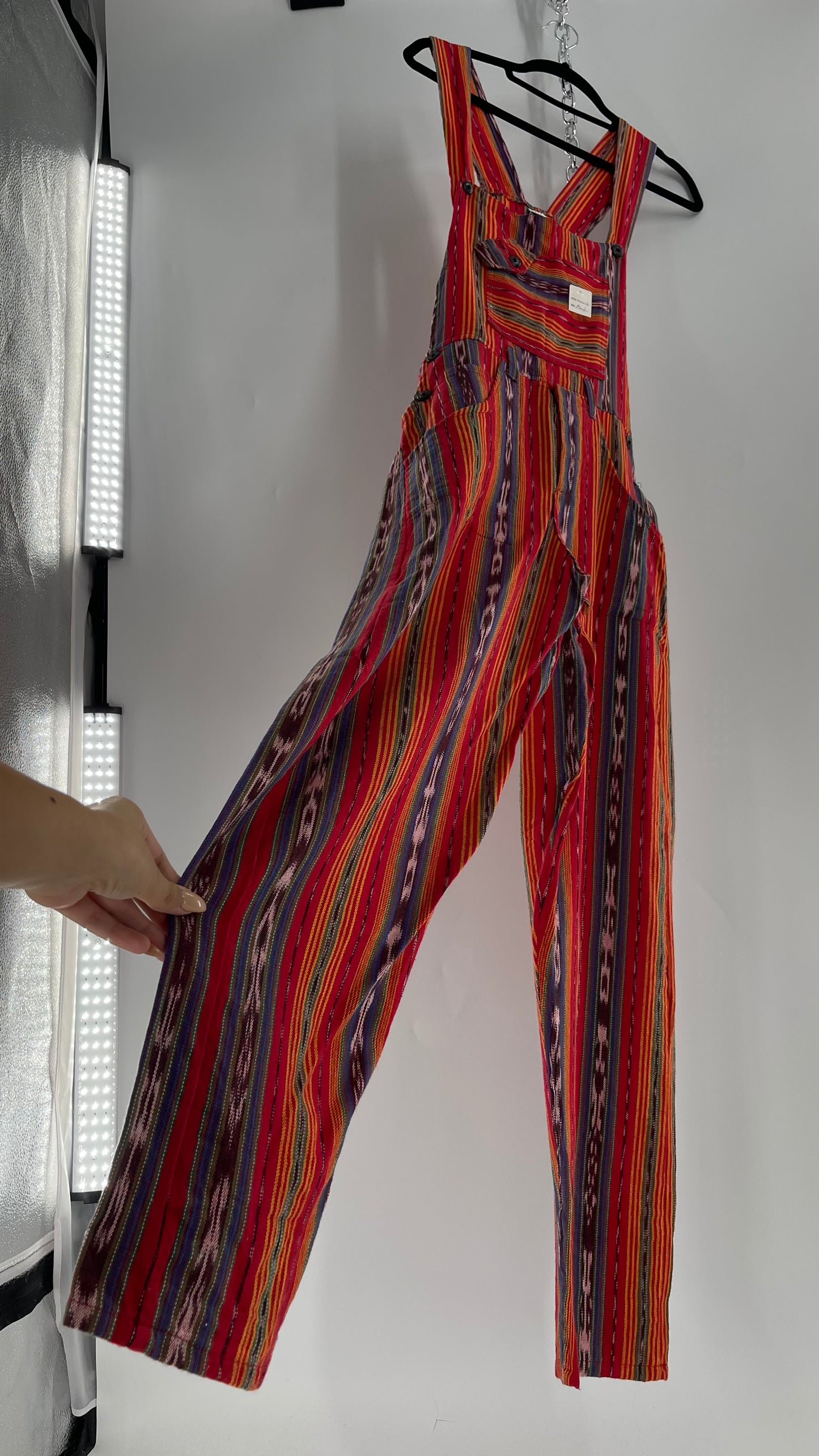 Vintage Red Baja 1970s Guatemalan Overalls (Medium)
