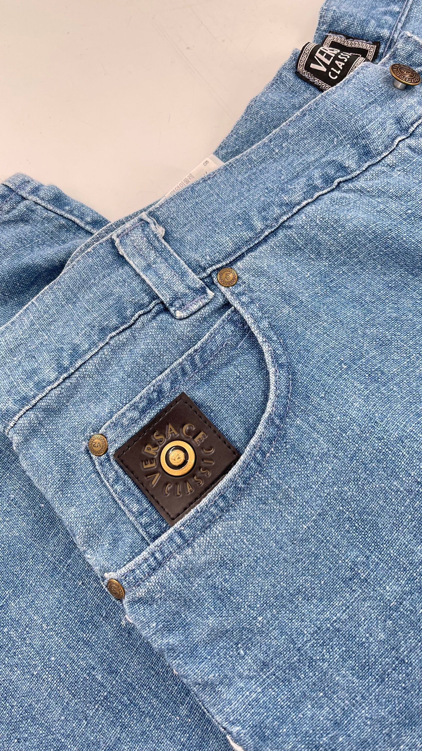 Vintage Versace 100% Linen Wide Leg Pants with Tags Attached (40)