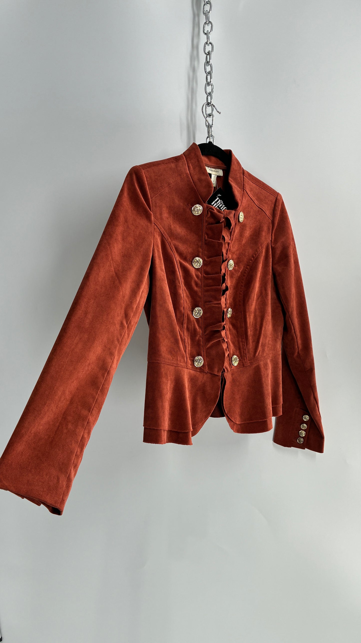 Vintage Orange Button Front Jacket (Small)