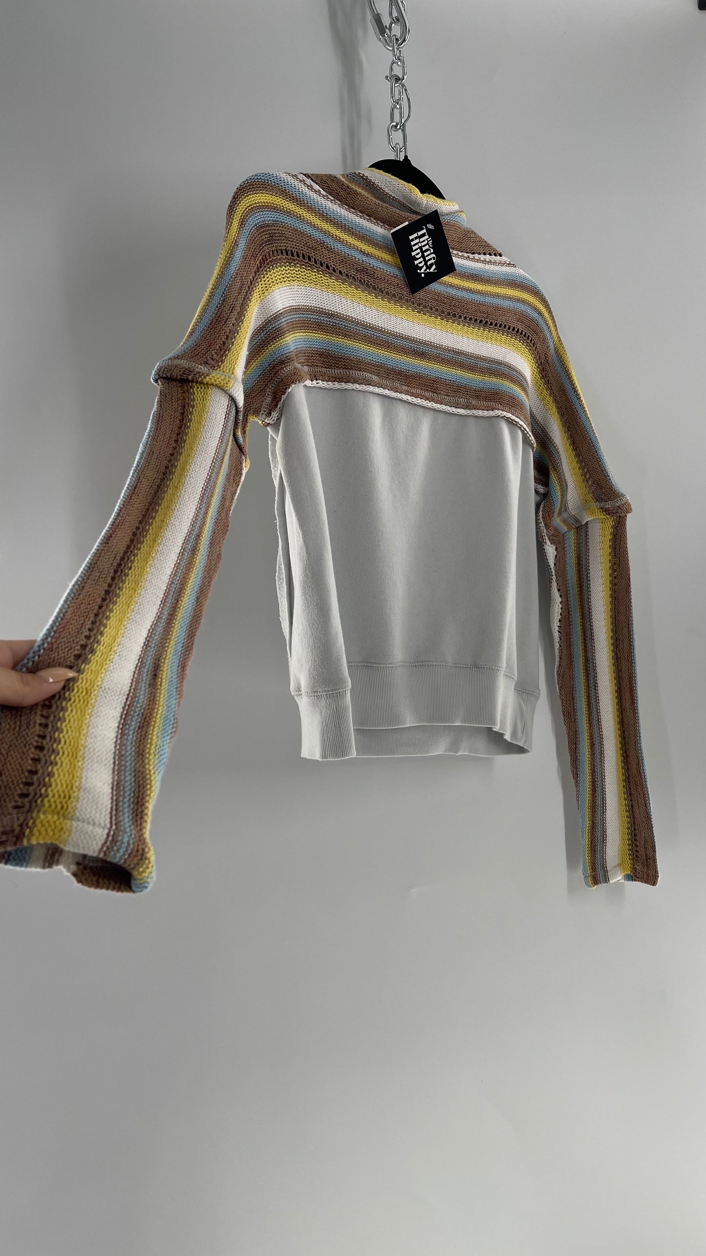 Free People Knit Sleeve Light Blue Lake Tahoe Longsleeve (Small)