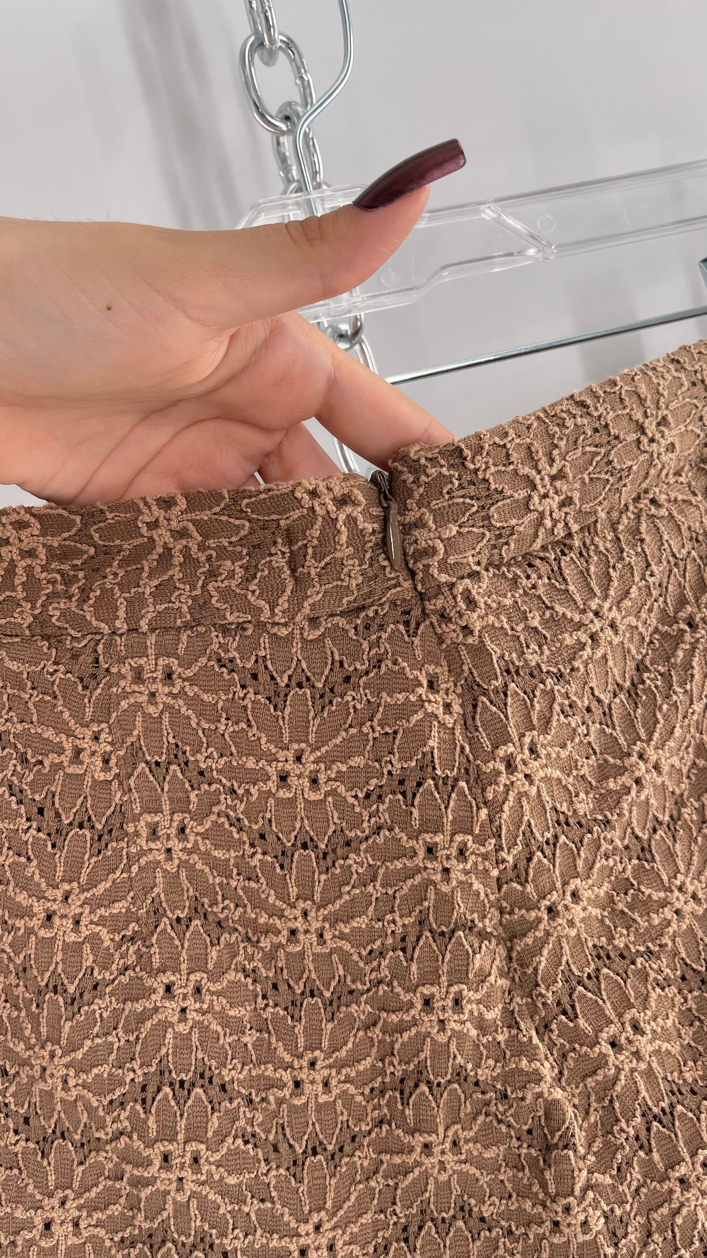 Free People Brown Floral Lace Shorts (6)
